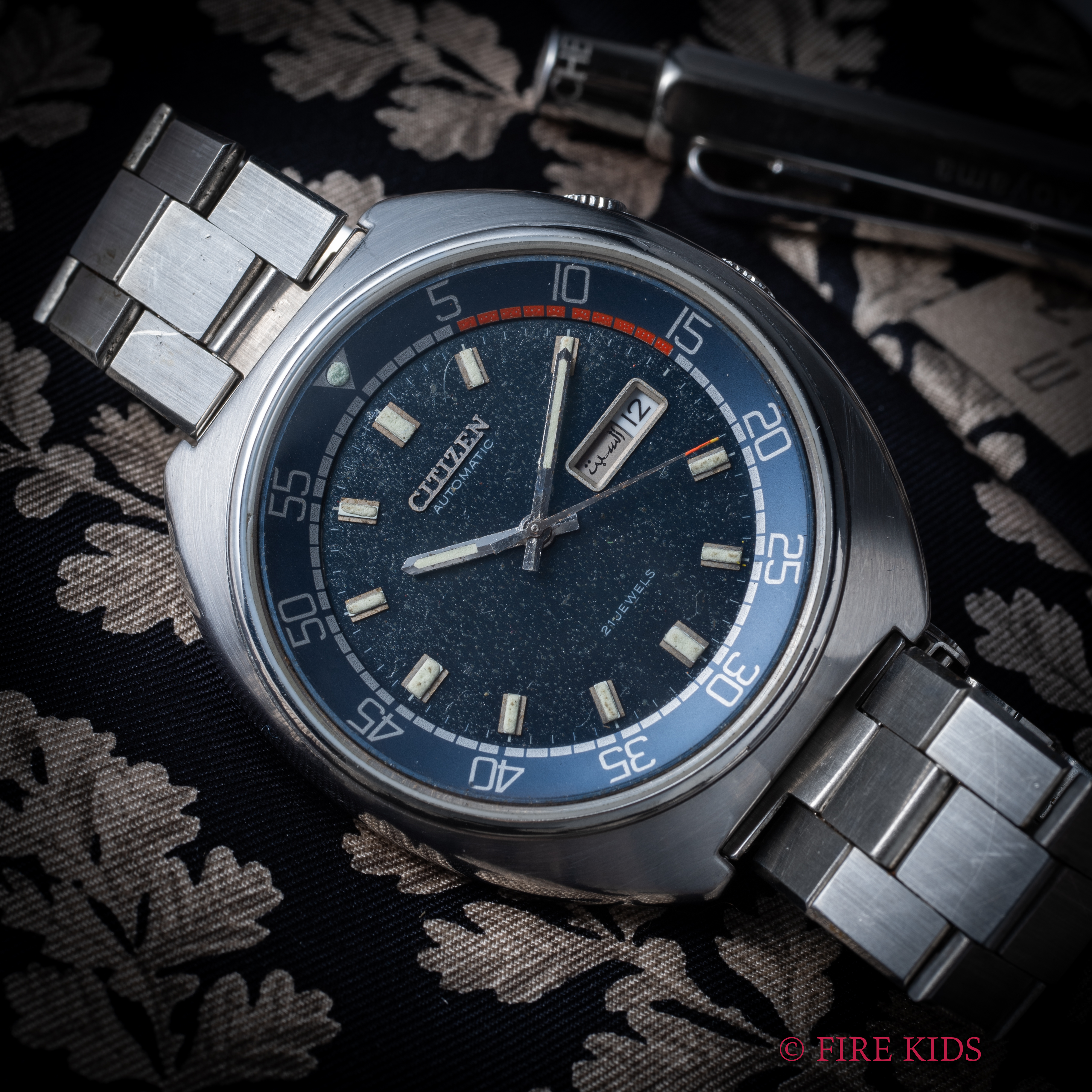 シチズン トノーケース インナーベゼル アラビアデイト 1968年製 自動巻き 純正ブレス Ref.4-821360TA