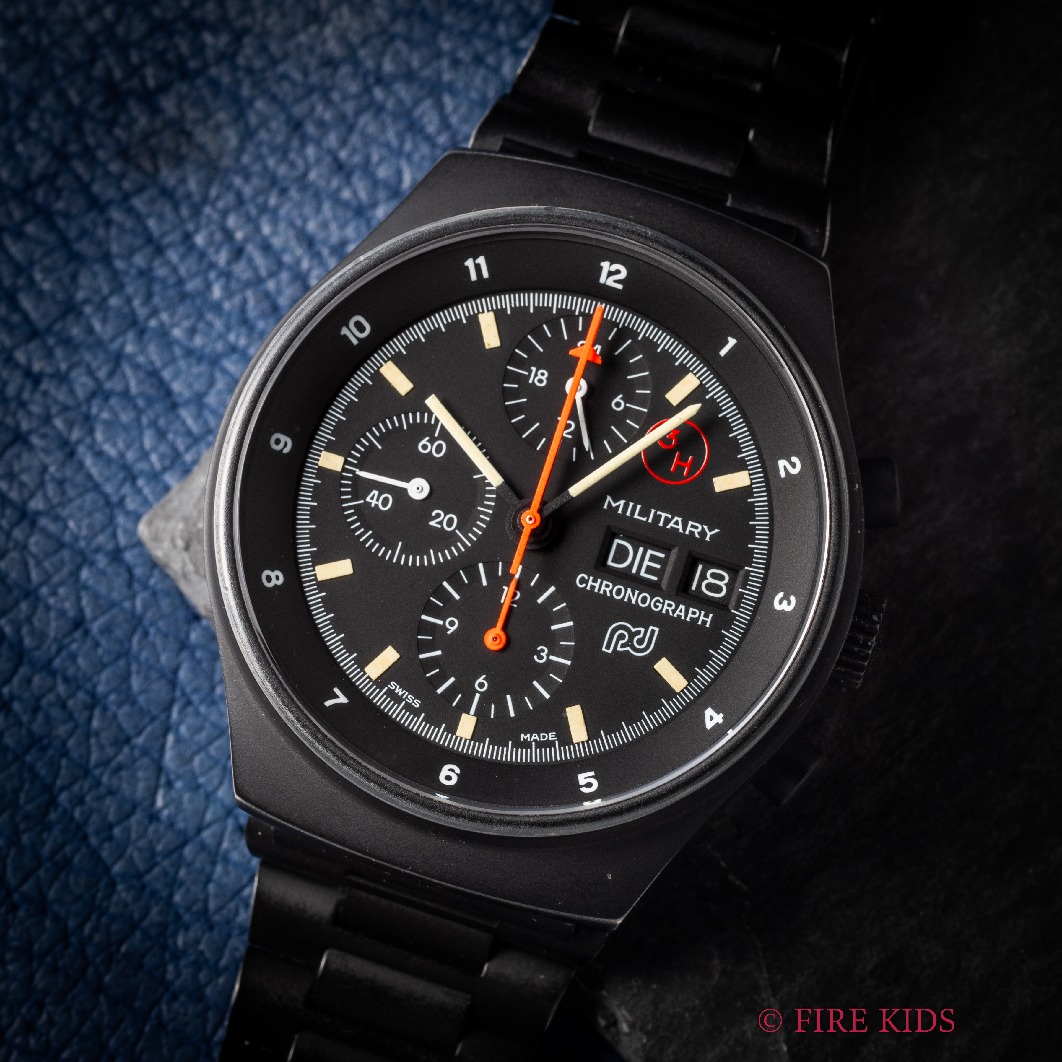 ポルシェデザイン ミリタリークロノグラフ 3H 1980年代製 PVDケース 自動巻 レマニア5100 オルフィナ