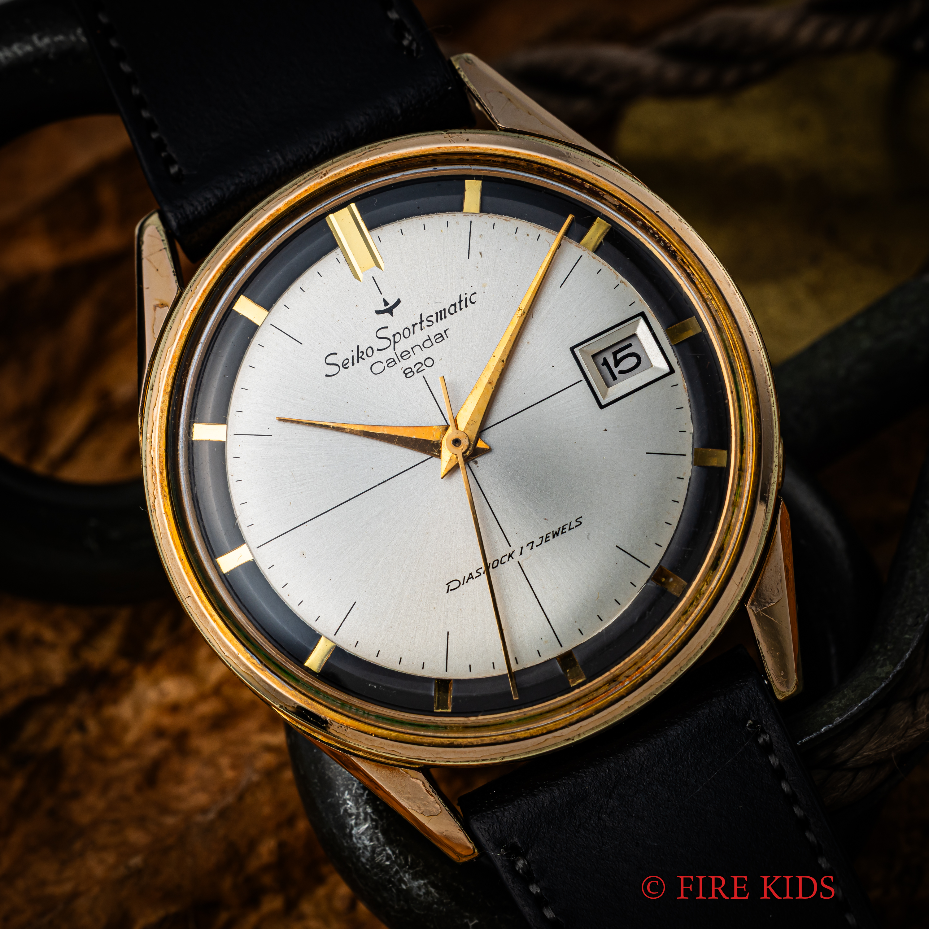 セイコー スポーツマチック820 カレンダー ツートンダイヤル EGPケース 自動巻き Ref.821980 純正尾錠 1964年製　ツートン