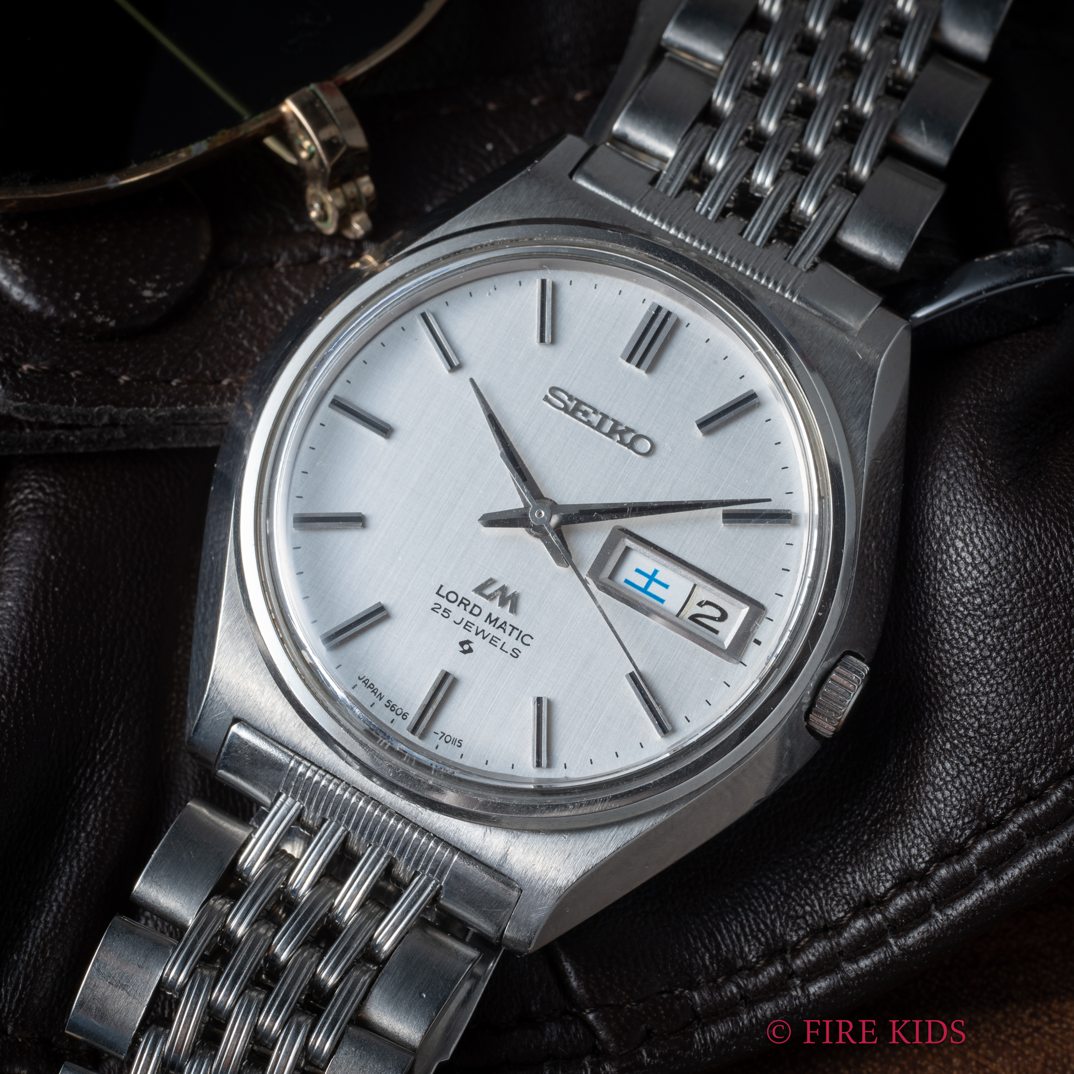 セイコー ロードマチック LM シルバーリネンダイヤル 1970年製 純正ブレス付き デイデイト 漢字デイト Ref.5606-7010