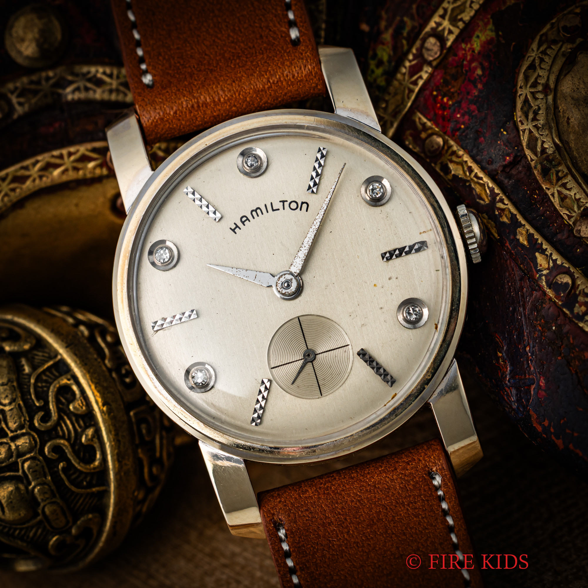 ハミルトン カジノ K14WG Cal.730 手巻 スモセコ 5Pダイヤモンド