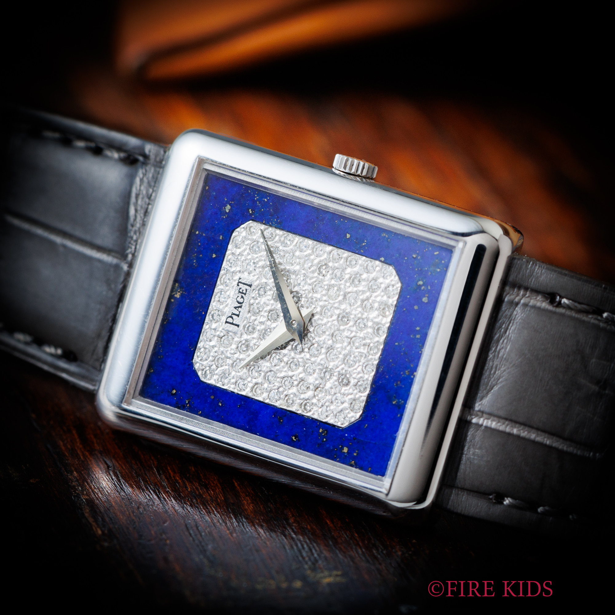 ピアジェ 18金無垢ホワイトゴールド プロトコール 1980年代製 Ref.9150 ラピスラズリダイヤル ダイヤ Cal.9P2 手巻 純正18KWG尾錠