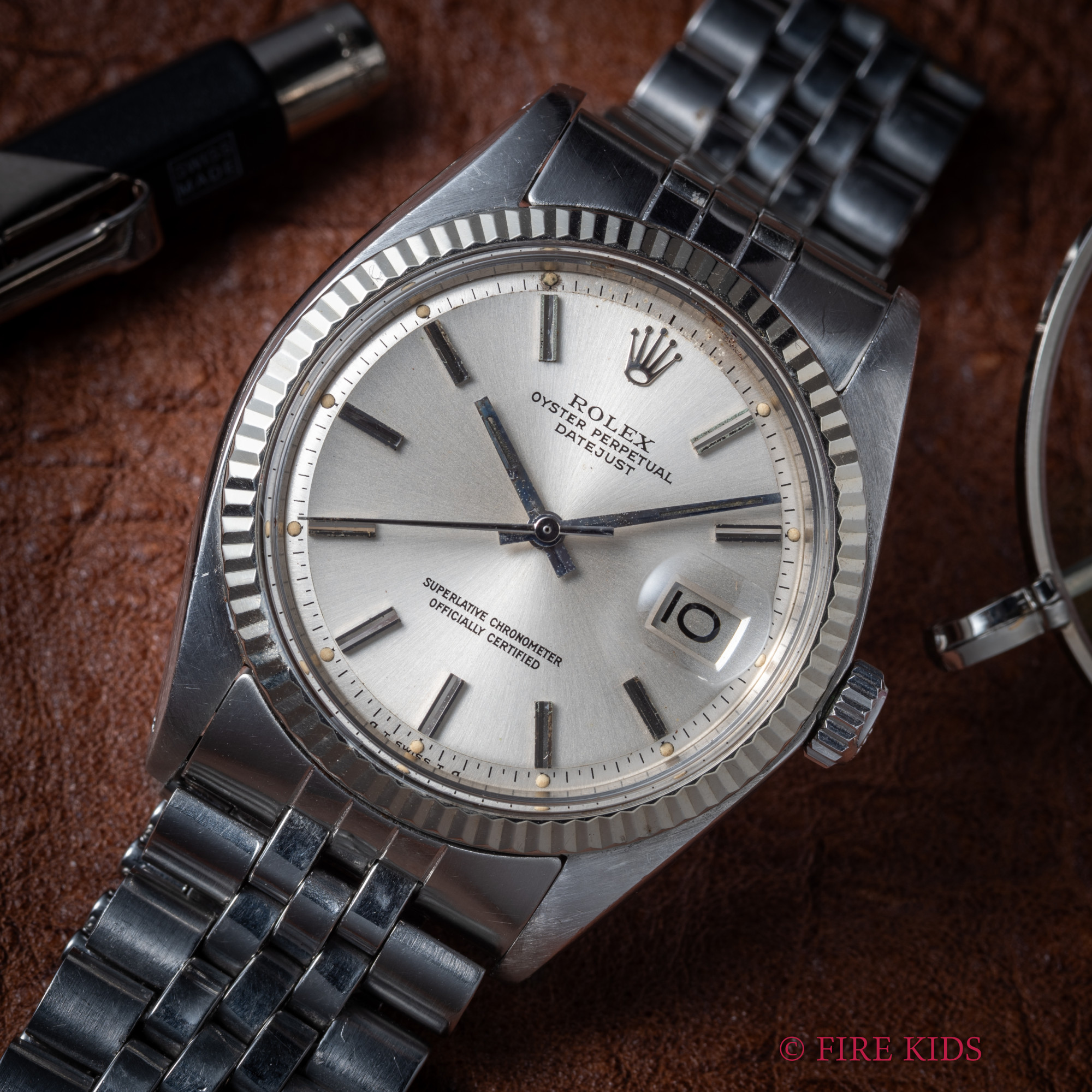 ロレックス デイトジャスト 1973年製 Ref.1601 純正ジュビリーブレス WGベゼル 自動巻き シルバーダイヤル