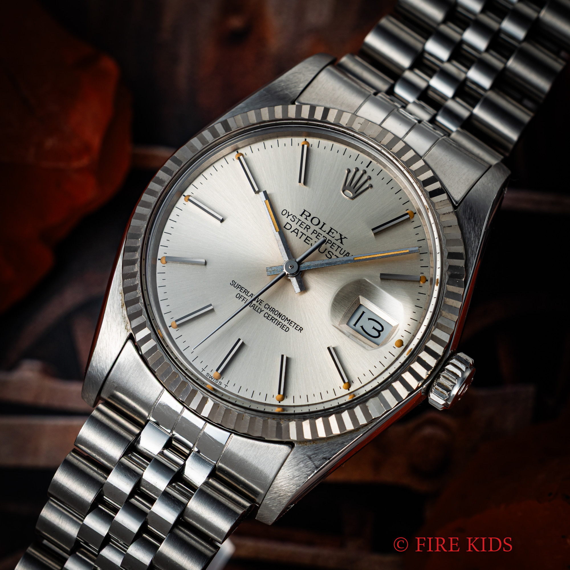 ロレックス デイトジャスト Ref.16014  1984年製 Cal.3035 シルバーダイヤル オールトリチウム 純正ハードジュビリーブレス ホワイトゴールドベゼル