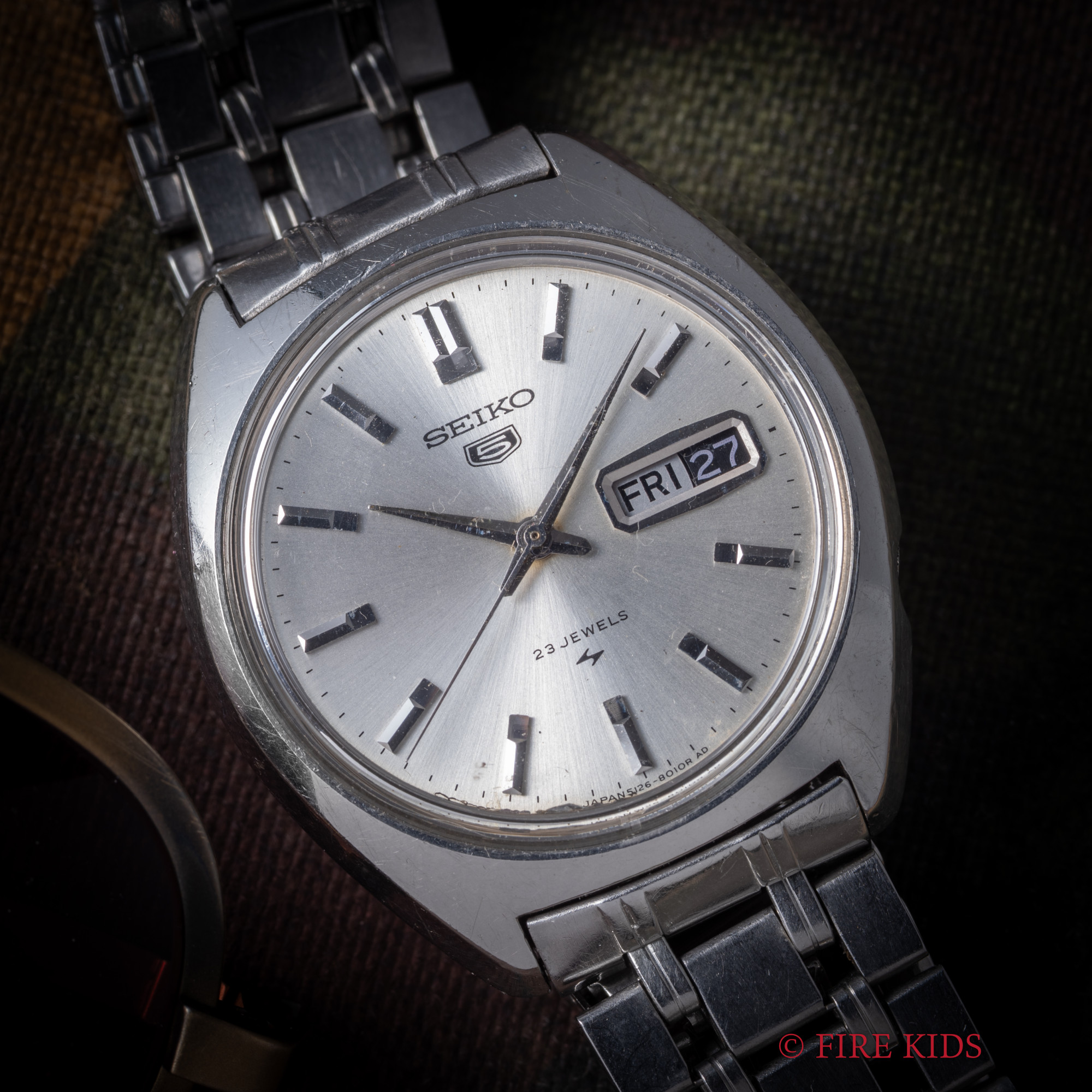 セイコー ファイブ デイデイト 純正ブレス 4時位置リューズ 自動巻き Cal.5126A Ref.5126-8010