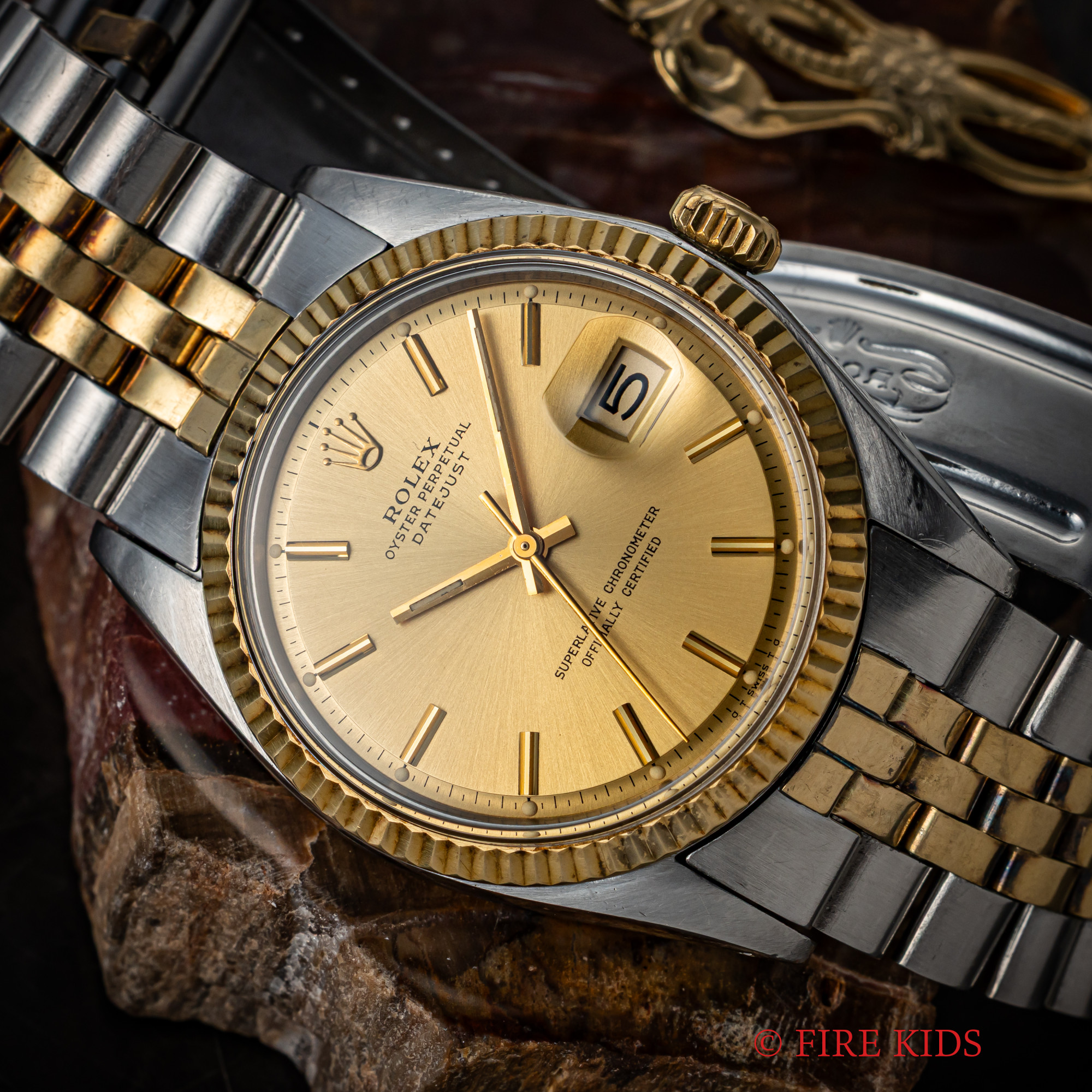 ロレックス デイトジャストコンビ Ref.1601 1971年製 純正コンビ巻きジュビリーブレス Cal.1570ハック付き