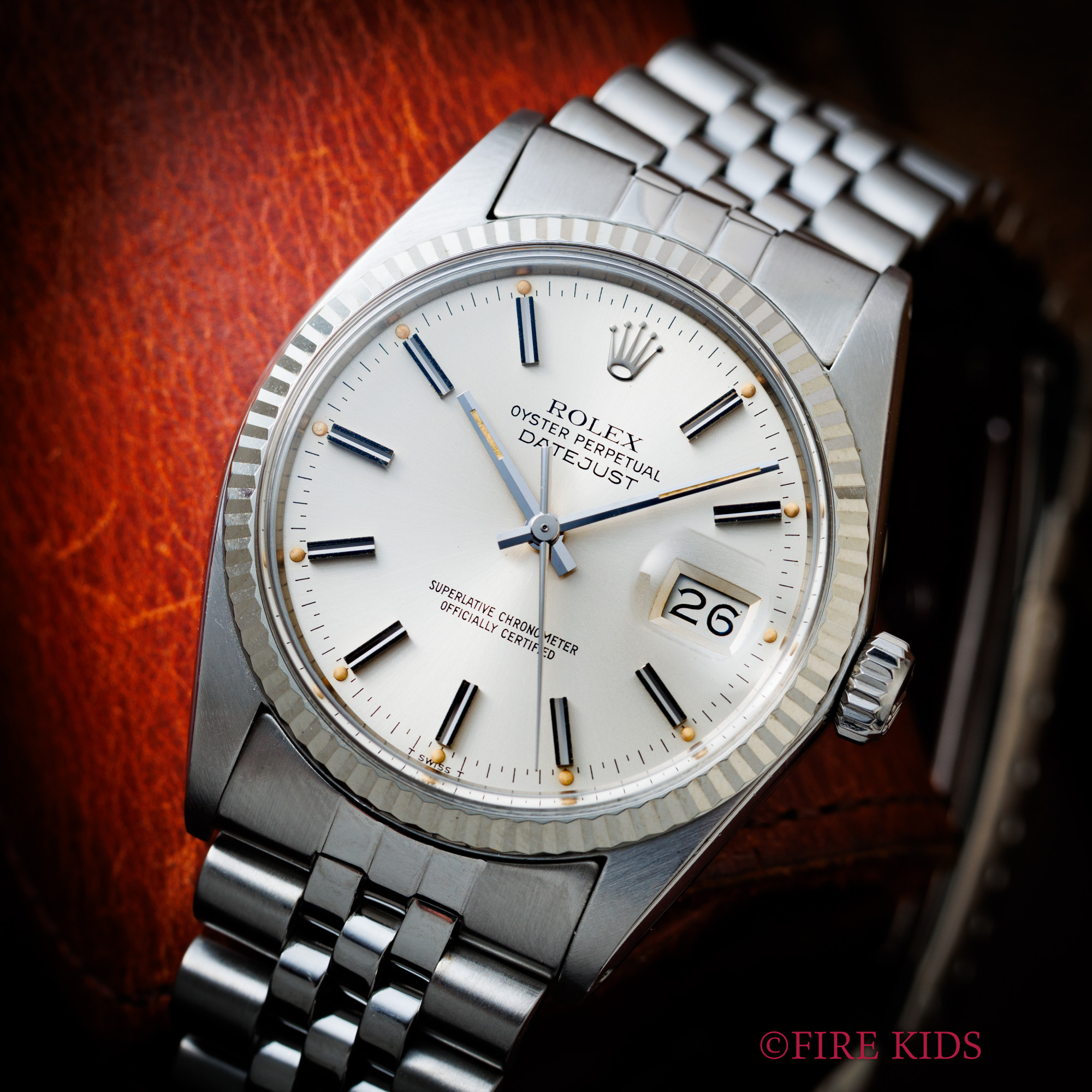 ロレックス デイトジャストRef.16014 Cal.3035 1983年製 自動巻きクロノメーター 純正ハードジュビリーブレス トリチウム夜光 金無垢フルーテッドベゼル