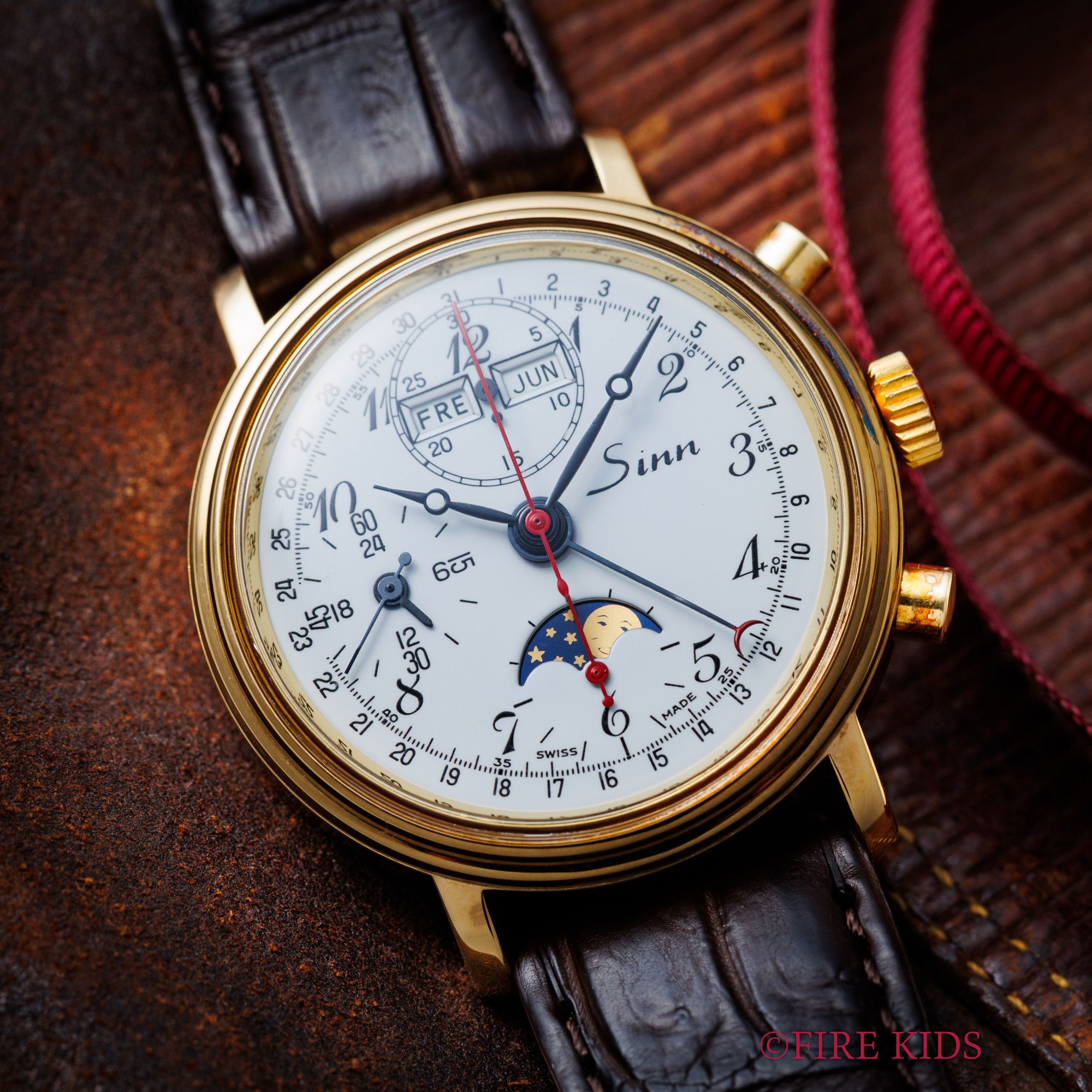 ジン トリプルカレンダームーンフェイズクロノグラフ 1990年製（平成2年製） 自動巻クロノグラフ バルジュー7751