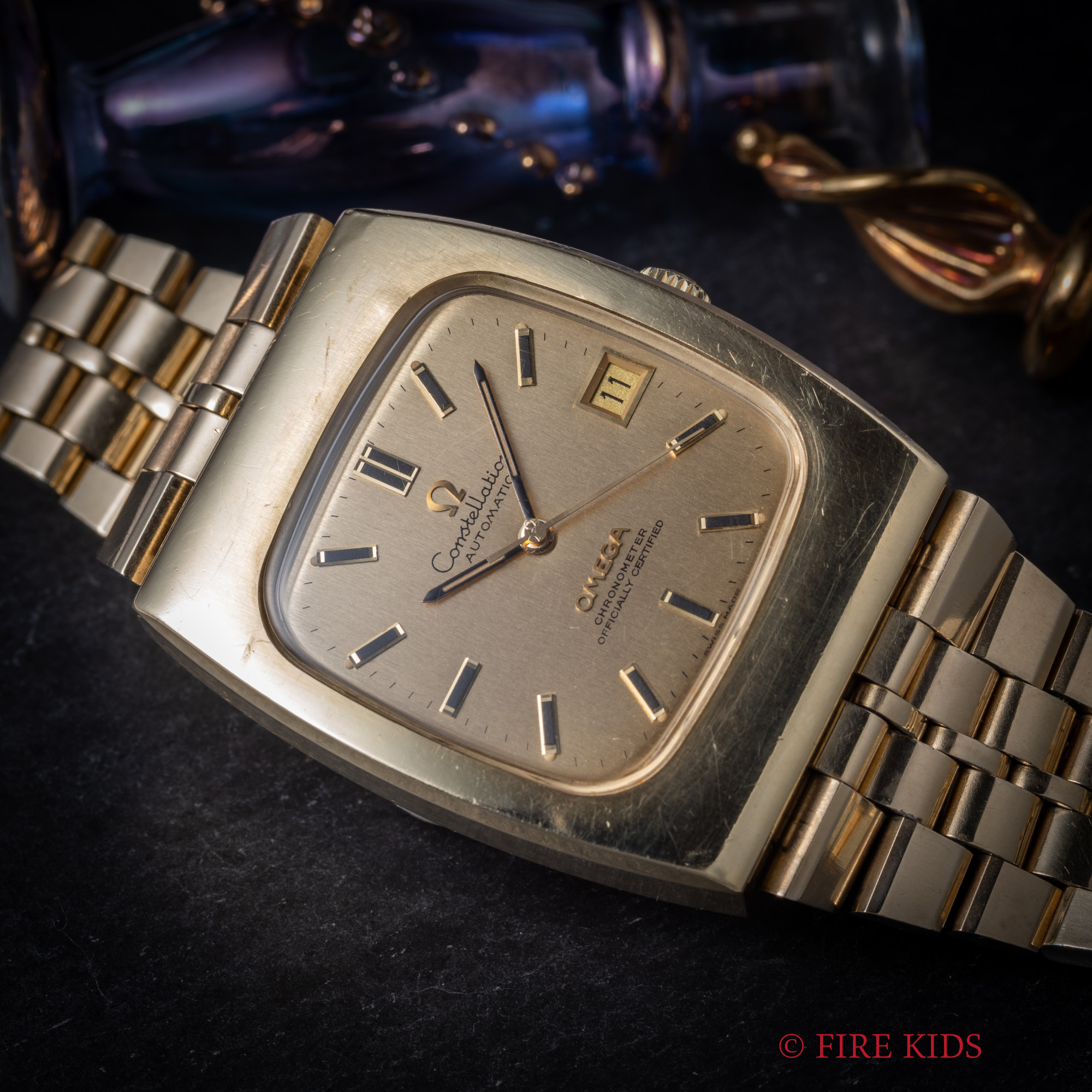 オメガ 1972年製 コンステレーション インテグレート Ref.168.0058 自動巻クロノメーター Cal.1011 純正ブレス 金張り/ステンバック