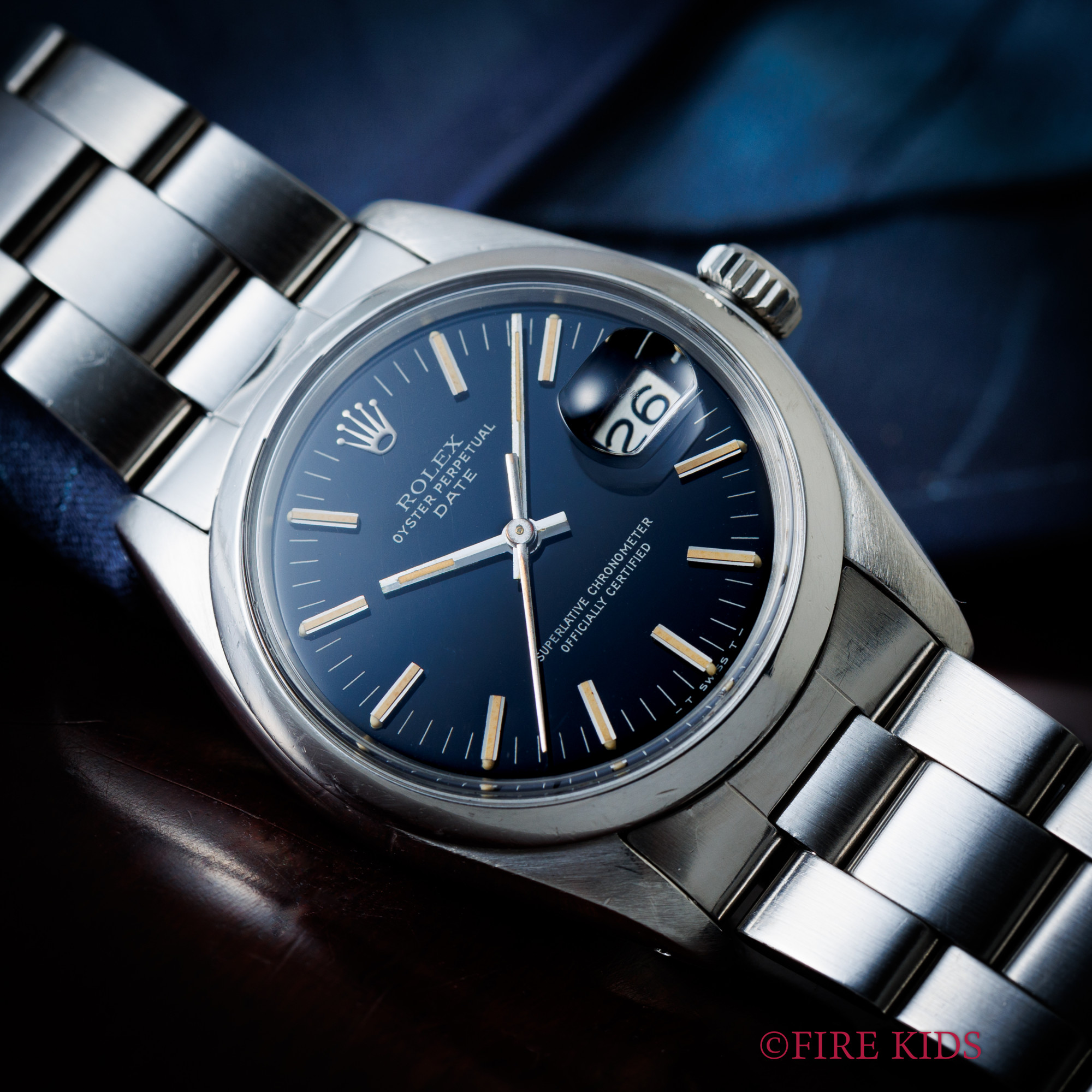 ロレックス Ref.1500 オイスターパーペチュアルデイト ブラックダイヤル 1977年製 純正ハードブレス