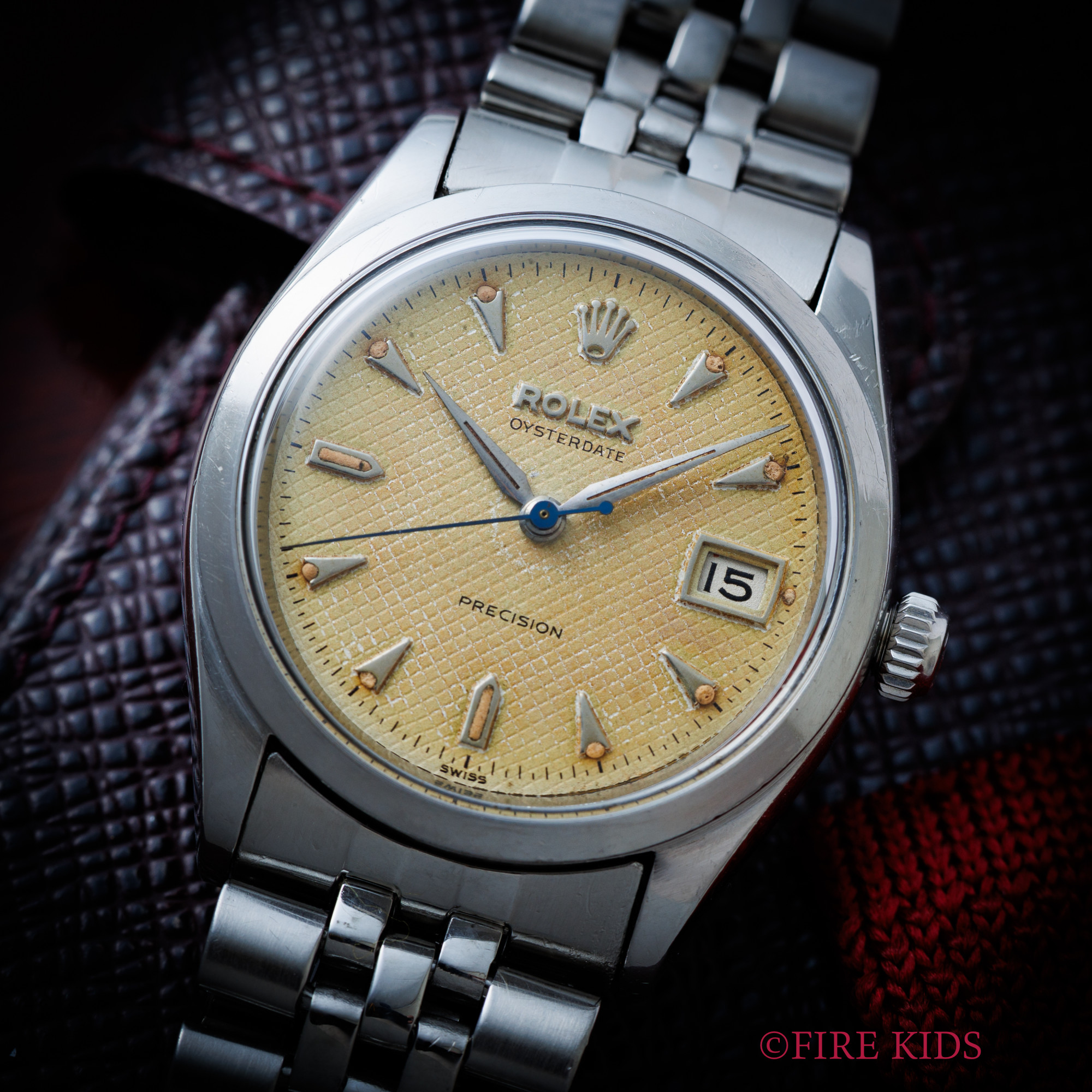 ロレックス 1954年製 オイスターデイト Ref.6294 ギョウシェダイヤル 赤黒カレンダー  手巻 USジュビリーブレス