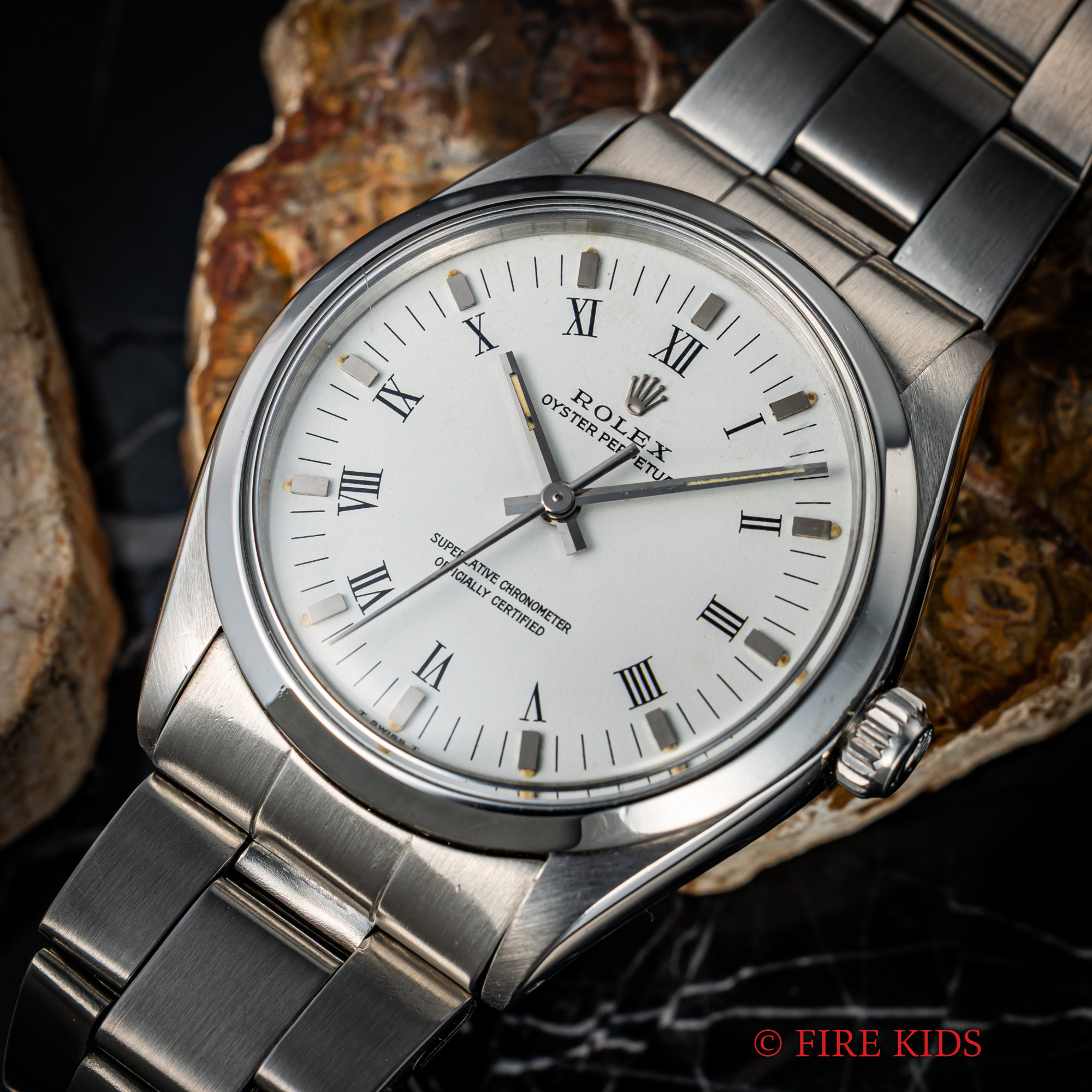 ロレックス オイスターパーペチュアル 1973年製 Ref.1002 ホワイトローマンダイヤル 自動巻 純正オイスターブレス