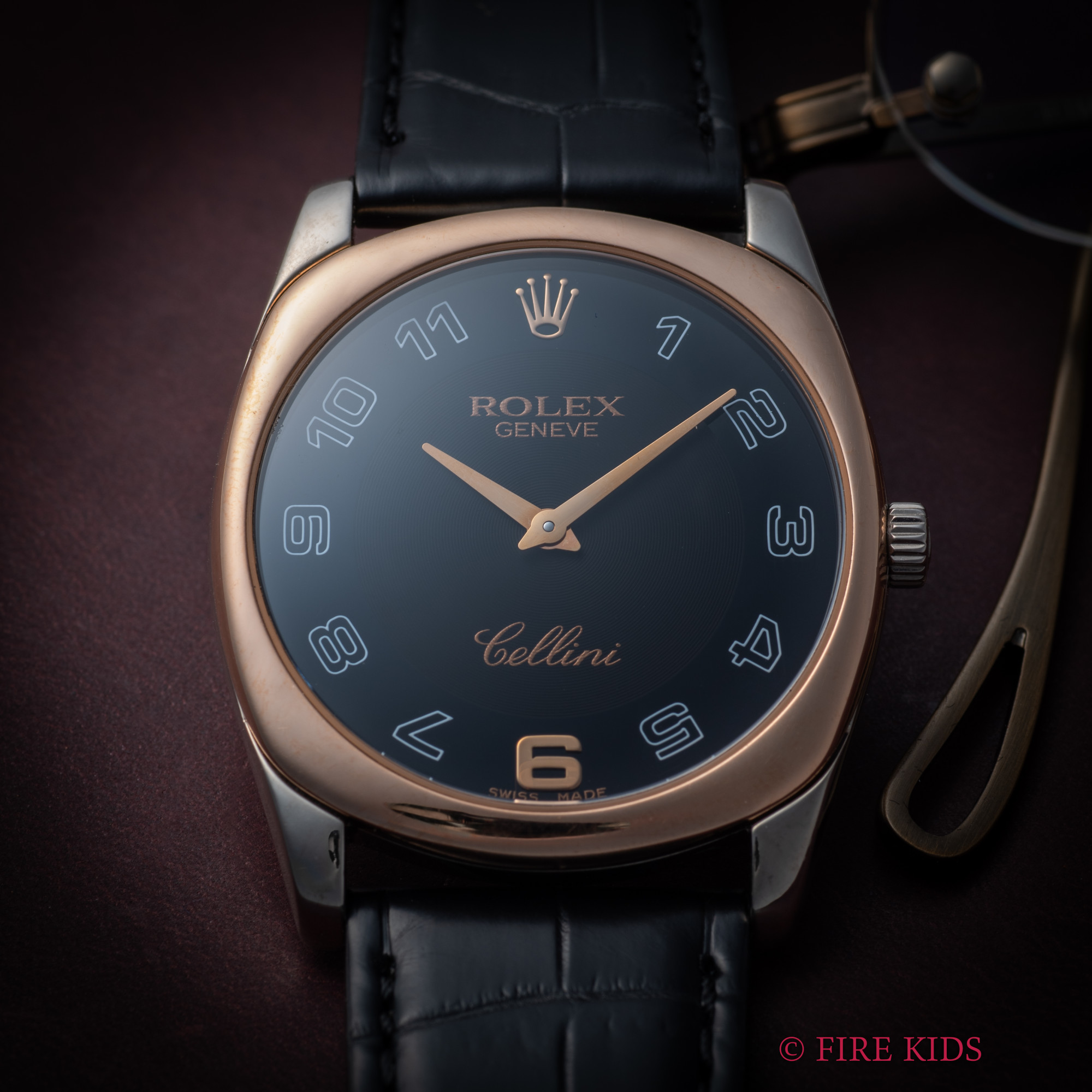 ロレックス チェリーニ ダナオス 18金無垢ホワイトゴールド/ピンクゴールド 純正GP尾錠 手巻き アラビアダイヤル 2001年製