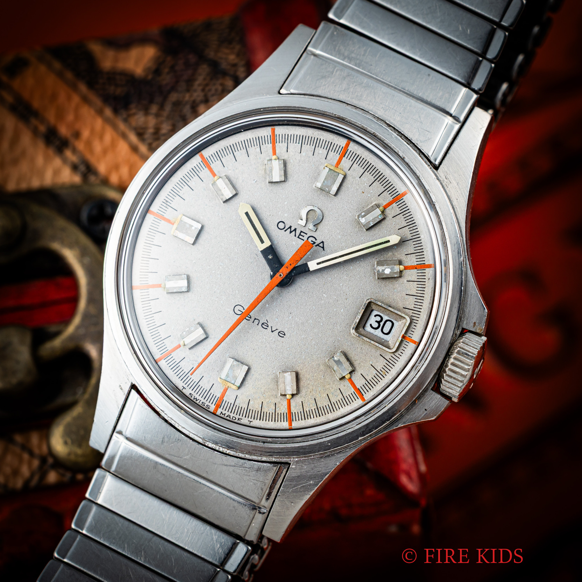 オメガ OMEGA ジュネーブ アドミラルティ 1969年製 グレーダイヤル 手巻き 純正エクステンションブレス