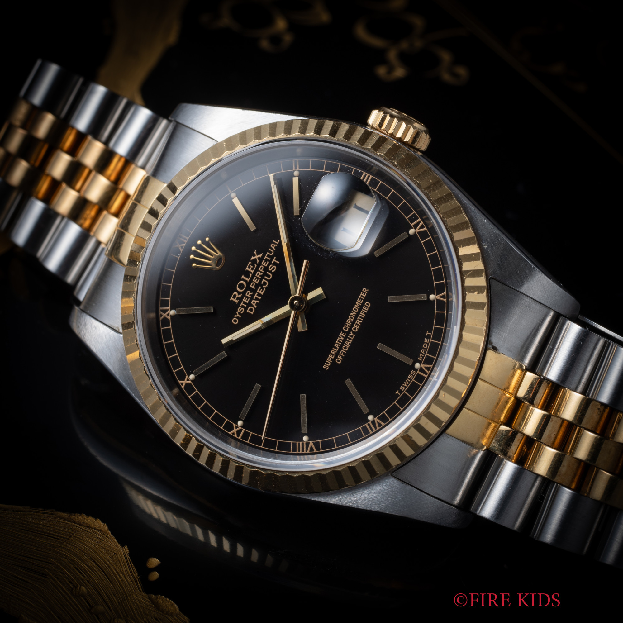 ロレックス　デイトジャスト　コンビ　1989～1990年製　自動巻き　Ref.16233　ブラックダイヤル