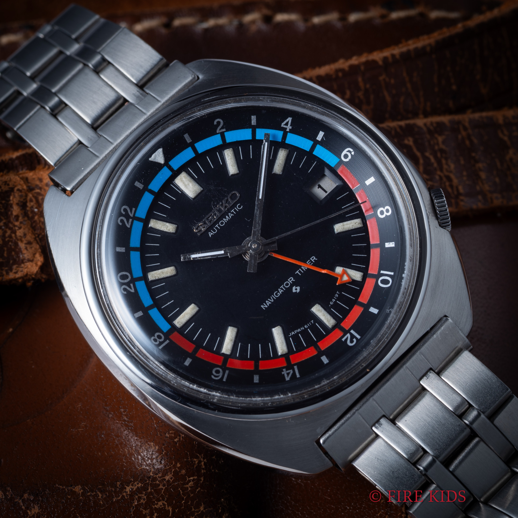 セイコー ナビゲータータイマー 1976年製　自動巻き　インナーベゼルGMT