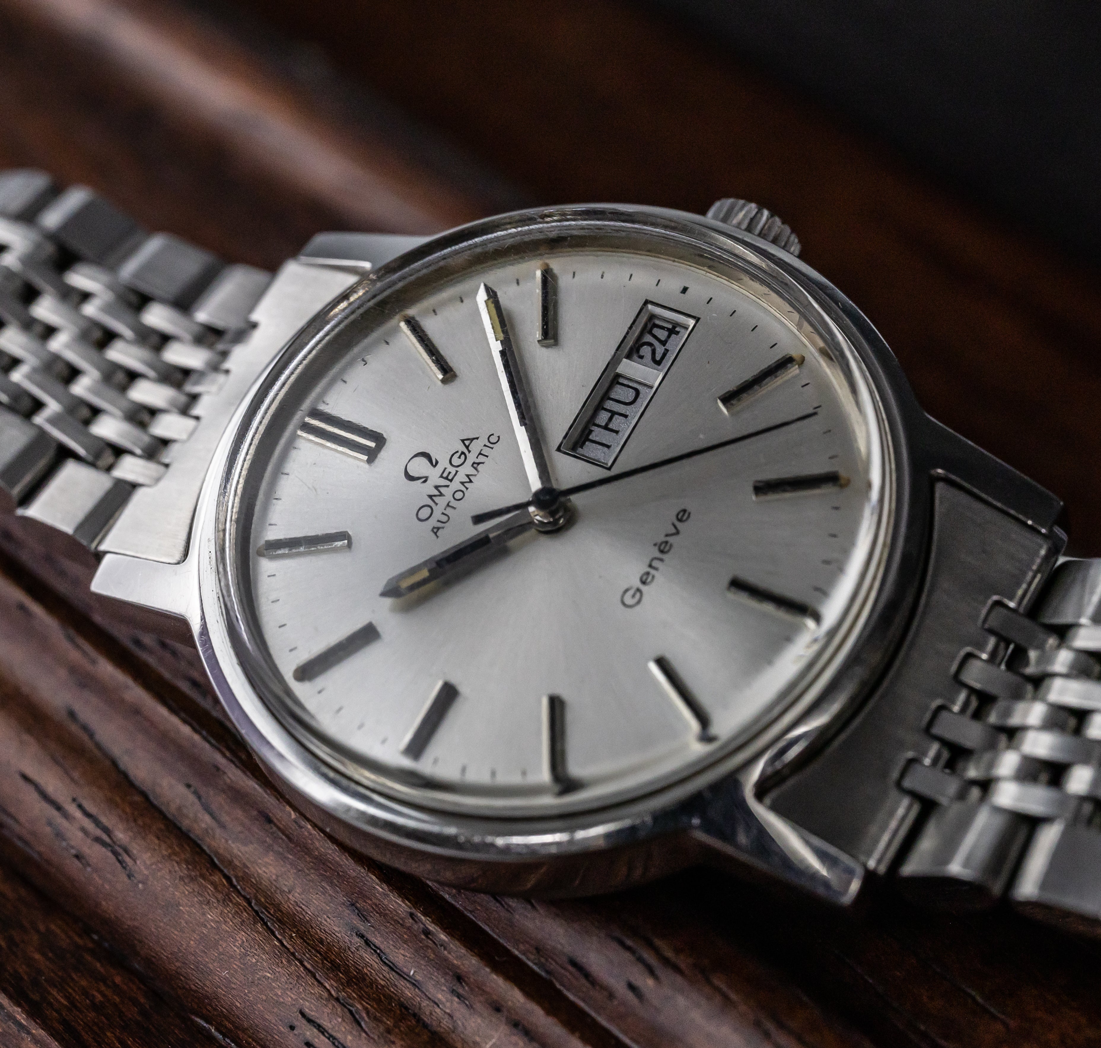 オメガ ジュネーブ オートマチック 1974年製 純正ステンレスブレス