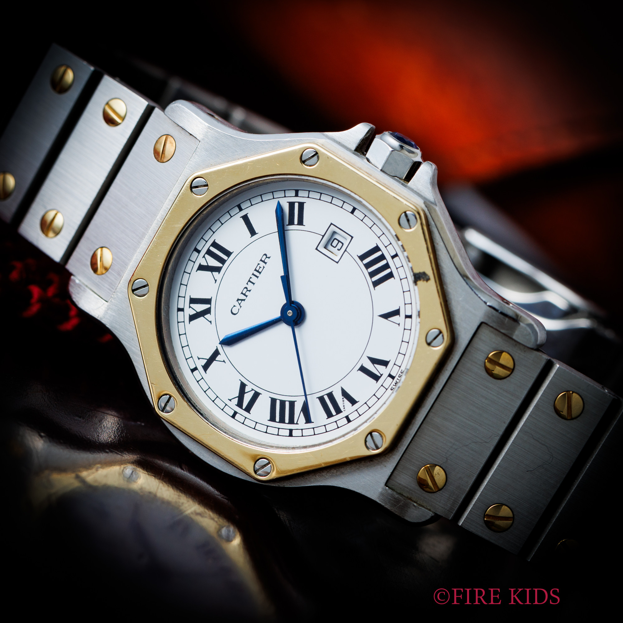 カルティエ サントスオクタゴン LMサイズ コンビ 1980年代製 Ref.2966 自動巻