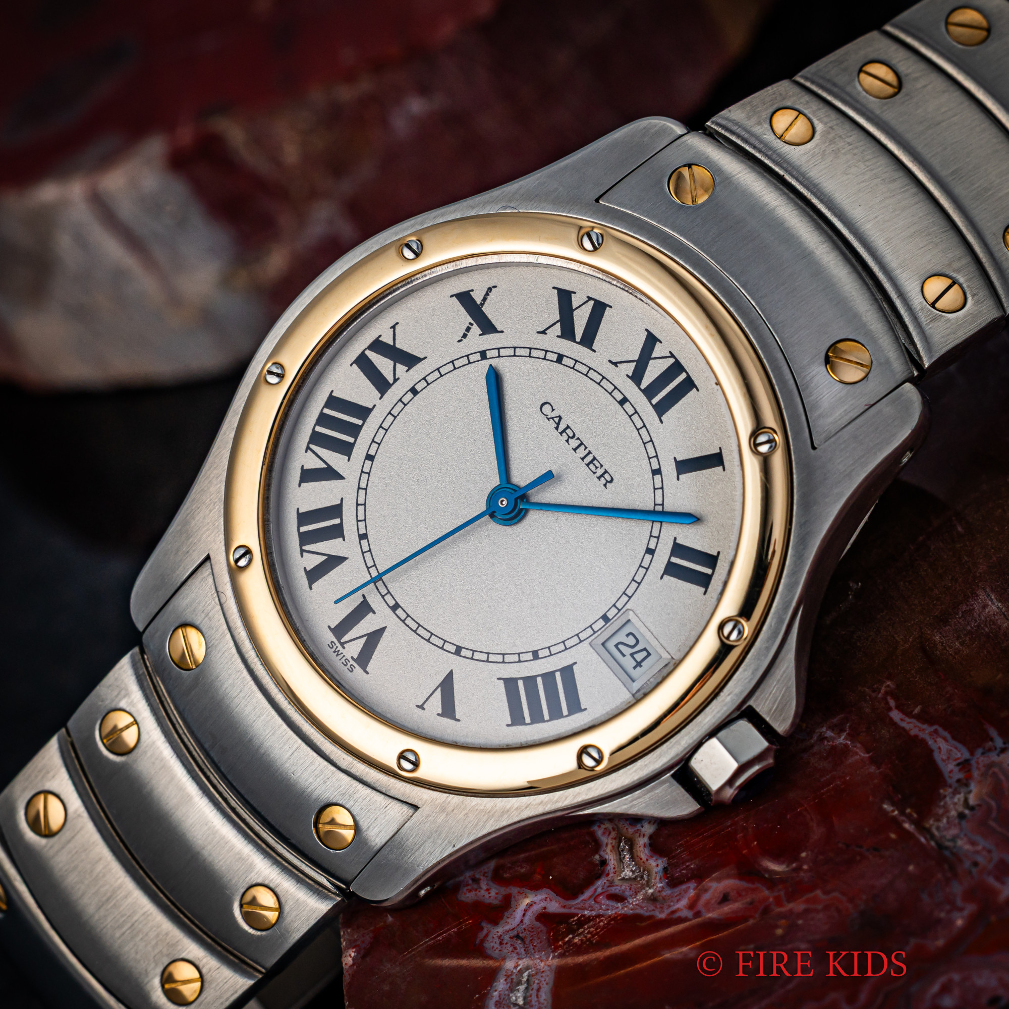 カルティエ サントスロンドLMサイズコンビ 自動巻 1990年代製