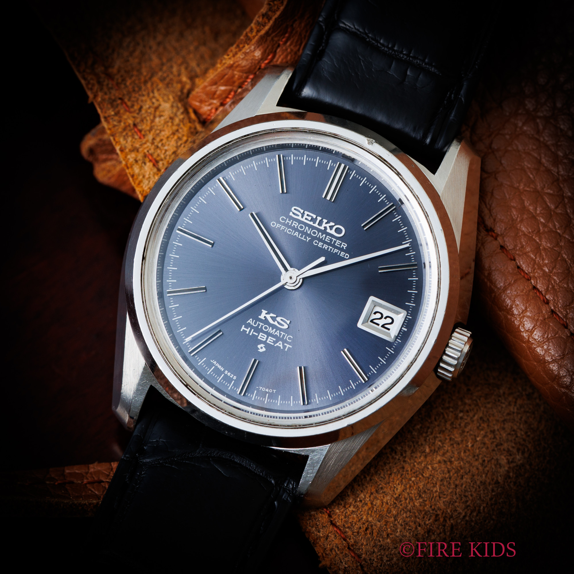 キングセイコークロノメーター 1971年製 ブルーダイヤル Ref.5625-7040 ハイビート自動巻き 56KSクロノメーター