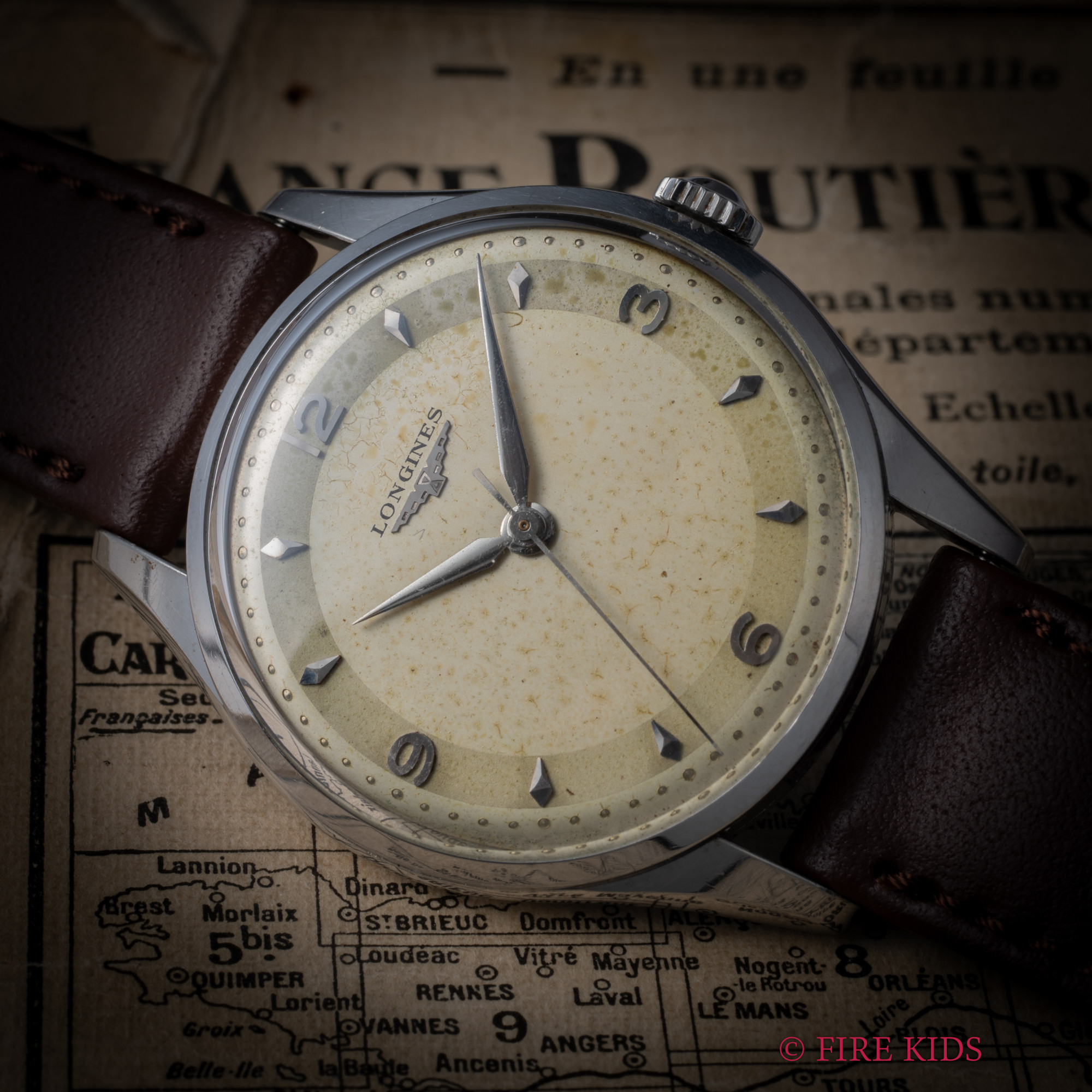 ロンジン ツートンパールドットダイヤル 1953年製 手巻 Cal.12.68ZS アルファハンド