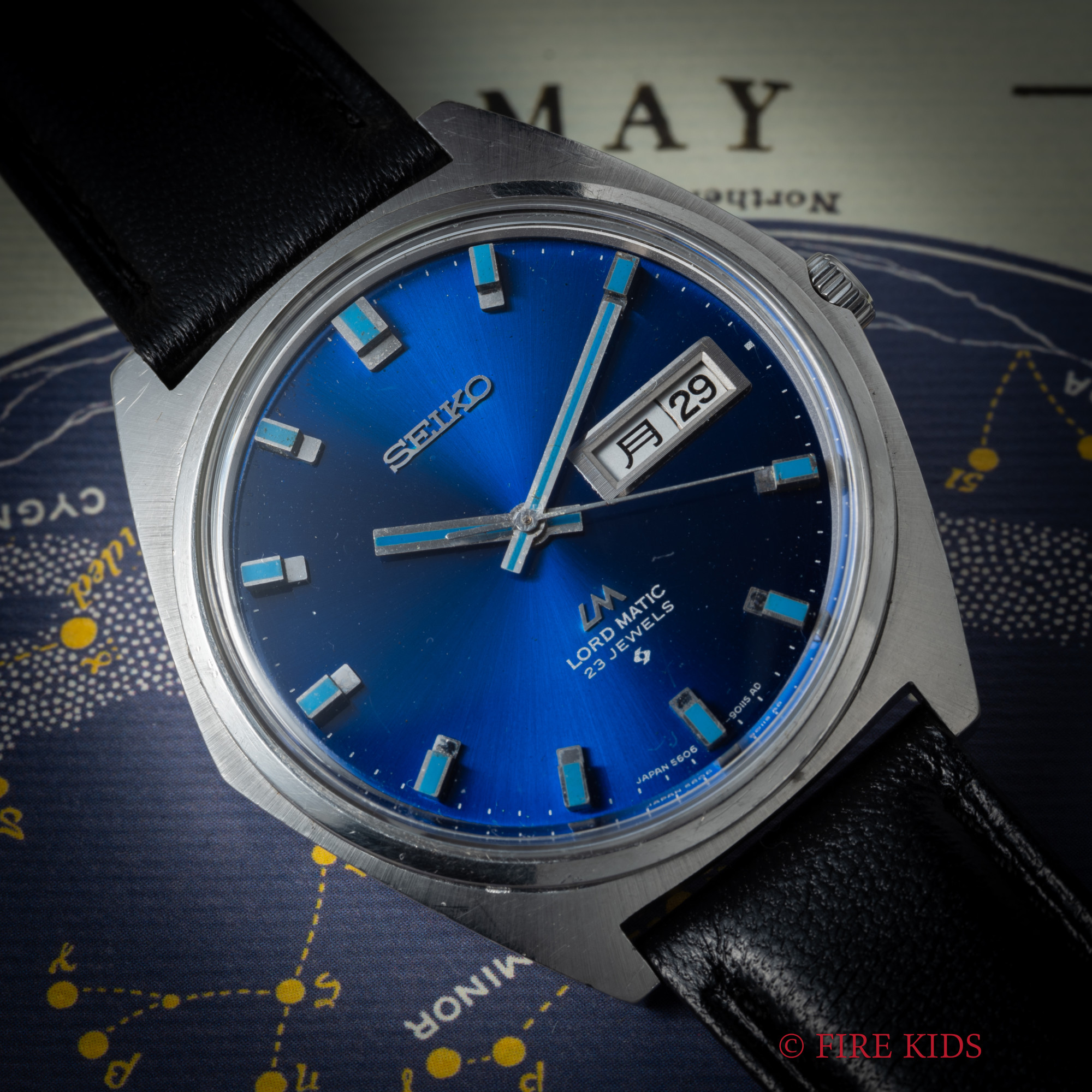 セイコー LM ロードマチック 1968年製 ブルーダイヤル デイデイト 漢字デイ 自動巻き