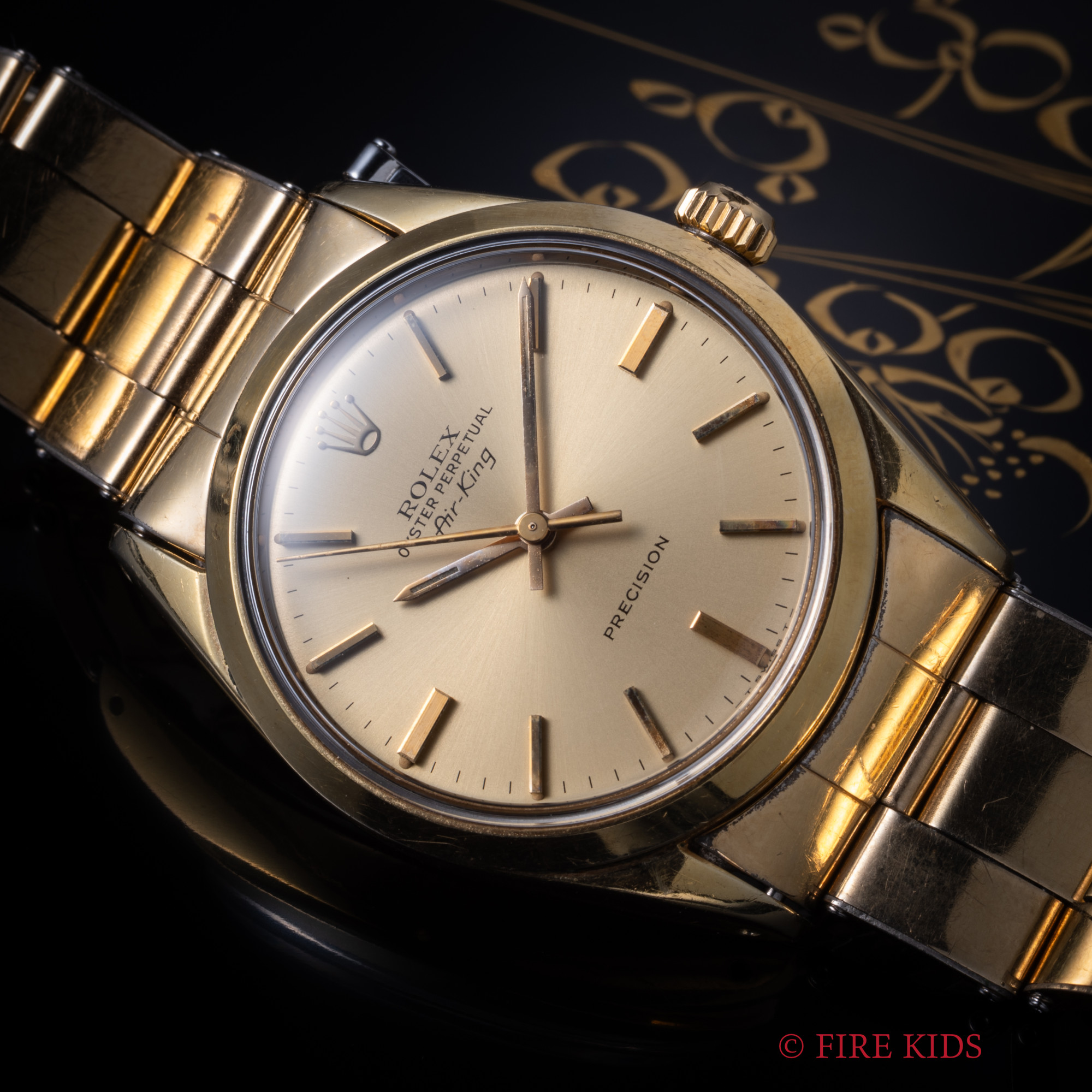 ロレックス　エアキング　GF　純正金張りブレス　ref.5520 1970年製　自動巻きCal.1520