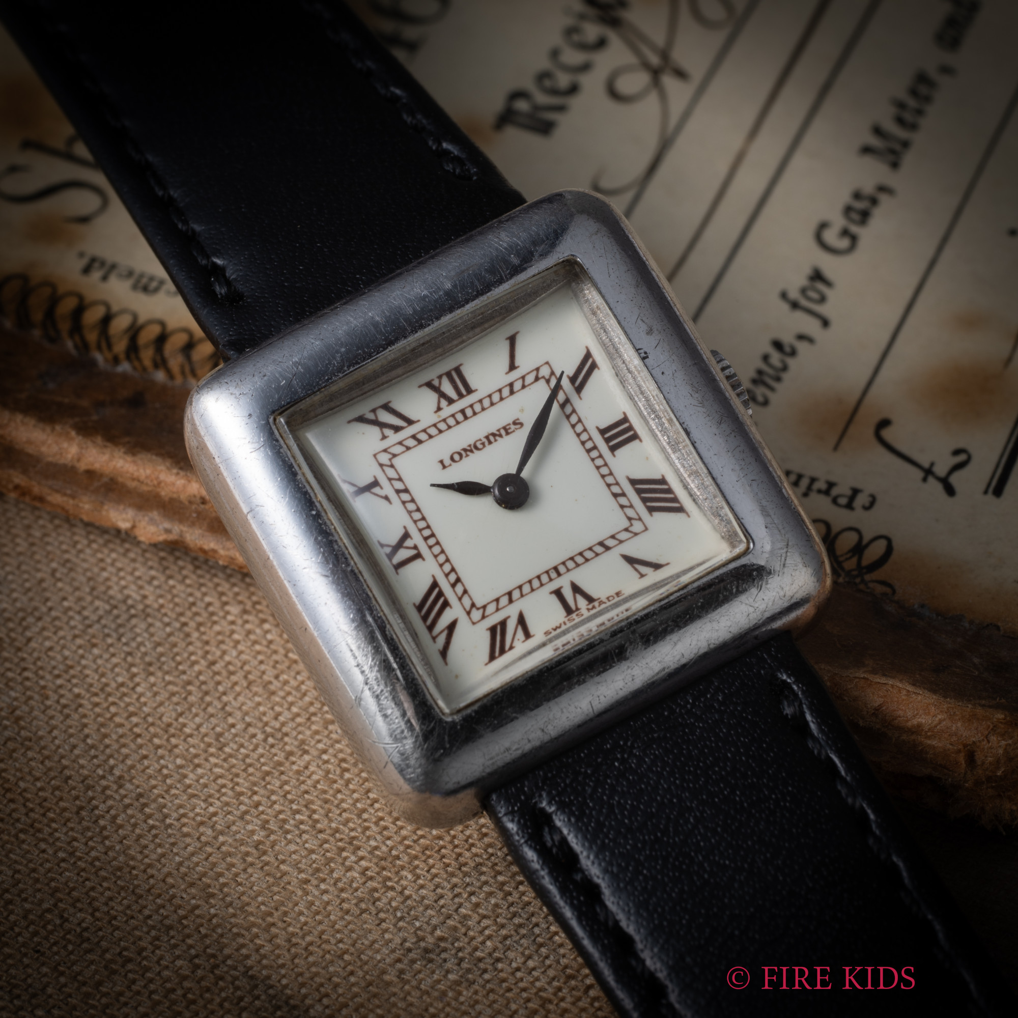 ロンジン レディース 1975年製 銀無垢 スクエアケース