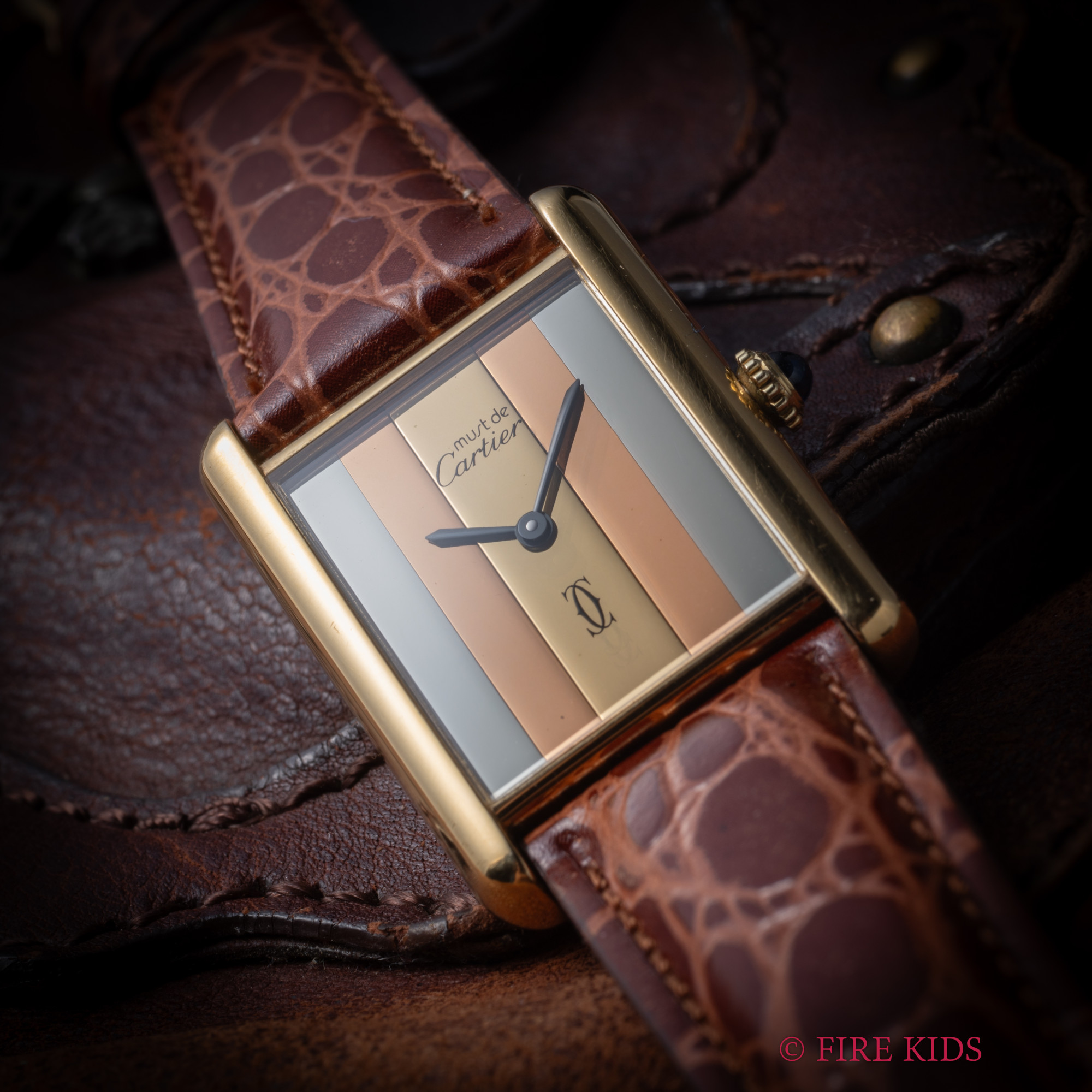 カルティエ マストタンク 1980年代製 トリニティダイヤル メーカー修理シール付き