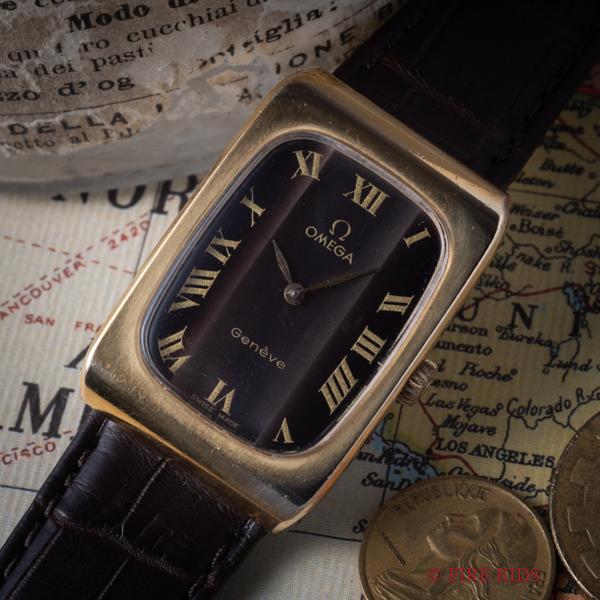 オメガ　ジュネーブ　レクタンギュラー　ブラウンツートン ref.511.0469 cal.625 1974年製