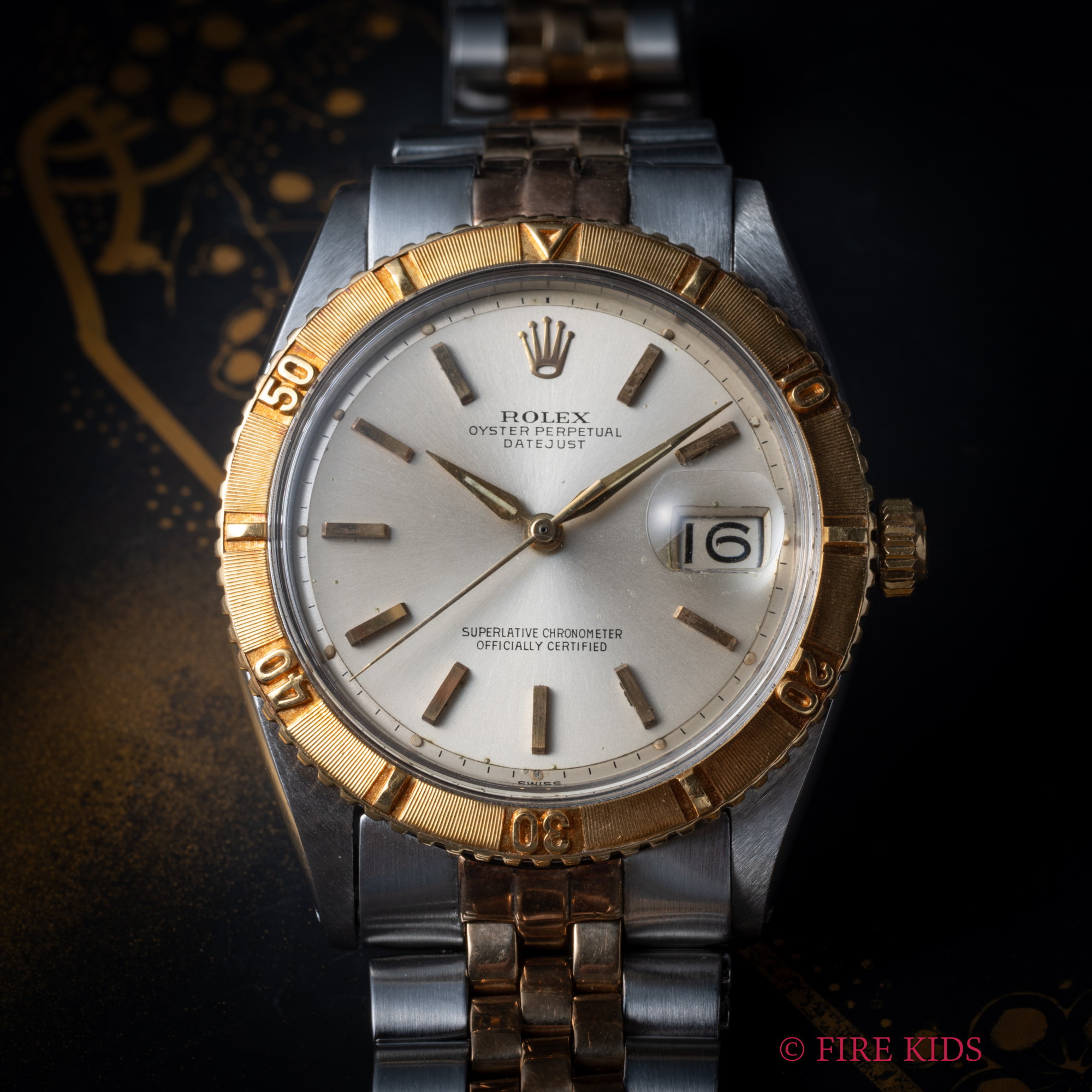 ロレックス デイトジャスト サンダーバード 1960年製 自動巻き コンビ 回転ベゼル パイロットウォッチ アルファハンド 1961年製ロレックスコンビ巻きジュビリーブレス Ref.1625