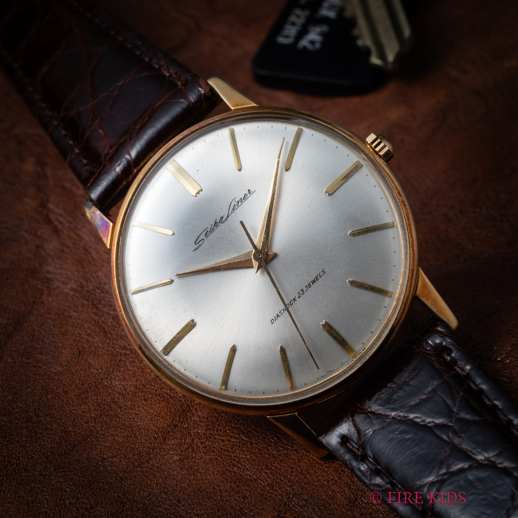 セイコー ライナー 1963年製 Ref.J15001 薄型手巻 Cal.3140　18金無垢ケース　