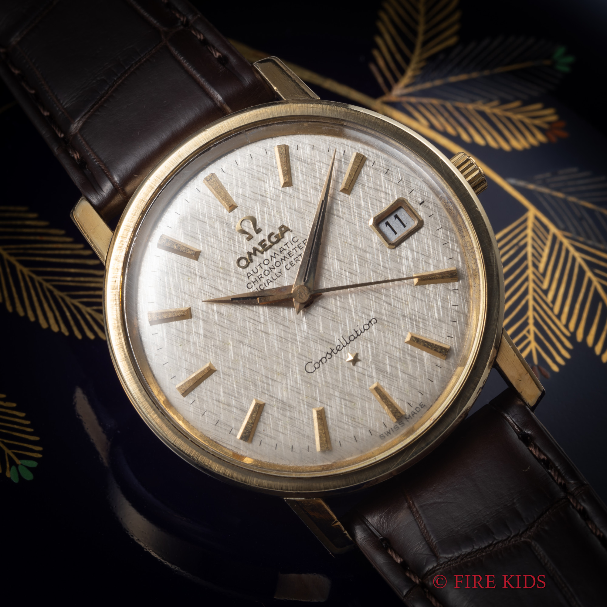 オメガ コンステレーション トップゴールド 変わり文字盤 自動巻きクロノメーター Cal.564 1964年製 箱付き