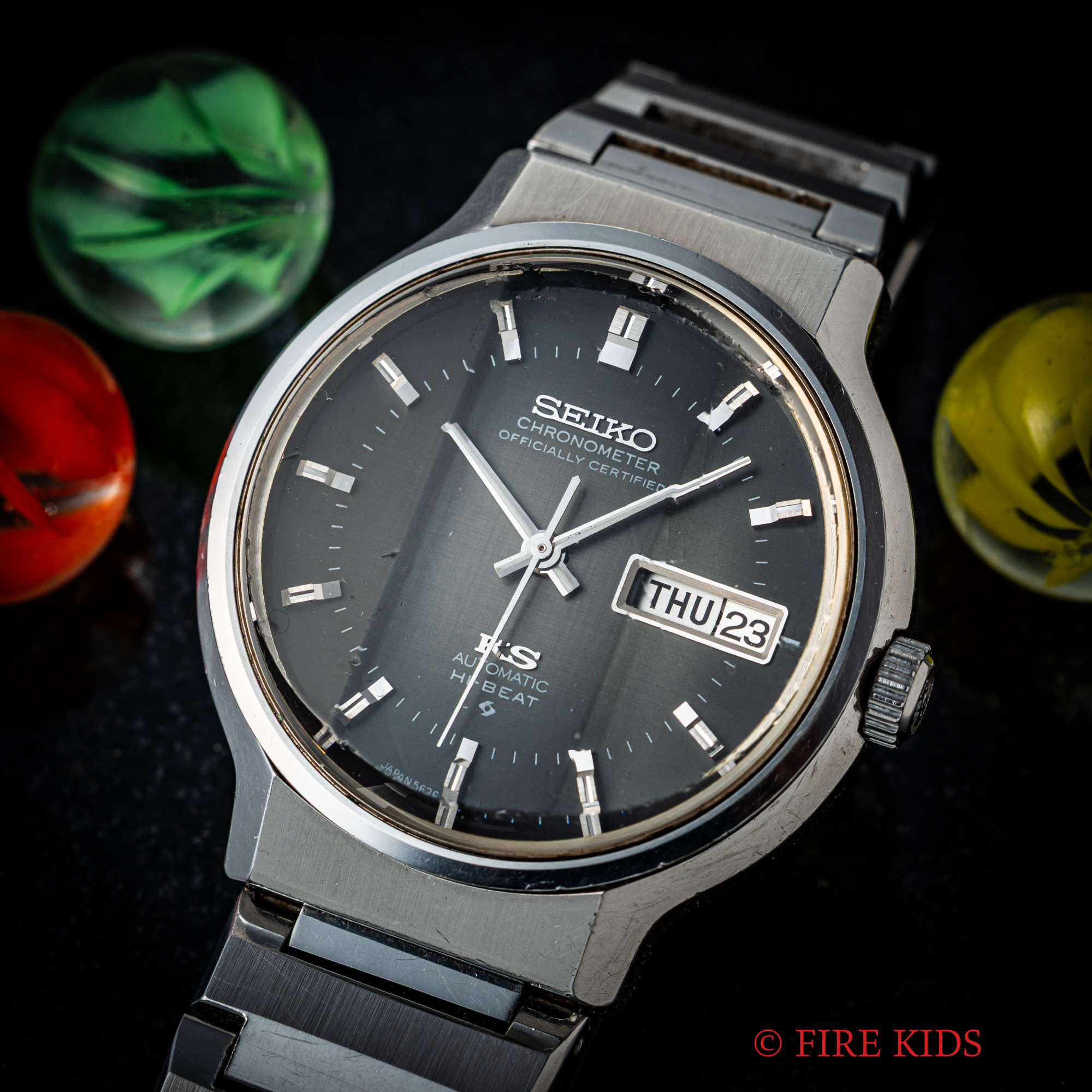 セイコー　キングセイコー　56KS グレー　カットガラス　純正ブレス　ref.5626-7170 1972年製