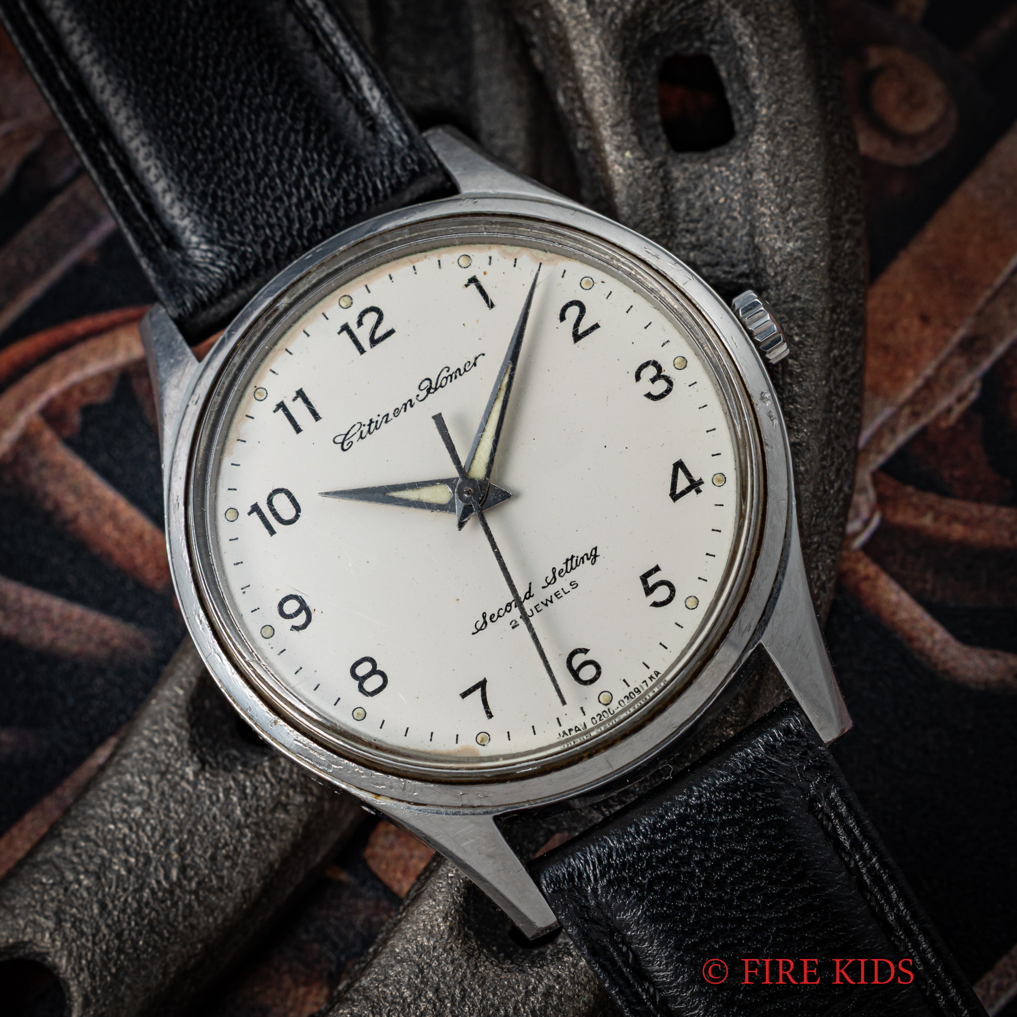 シチズン ホーマー 国鉄 1975年製 昭和50年 九地自刻印 手巻き ハック付き 全アラビア 鉄道時計