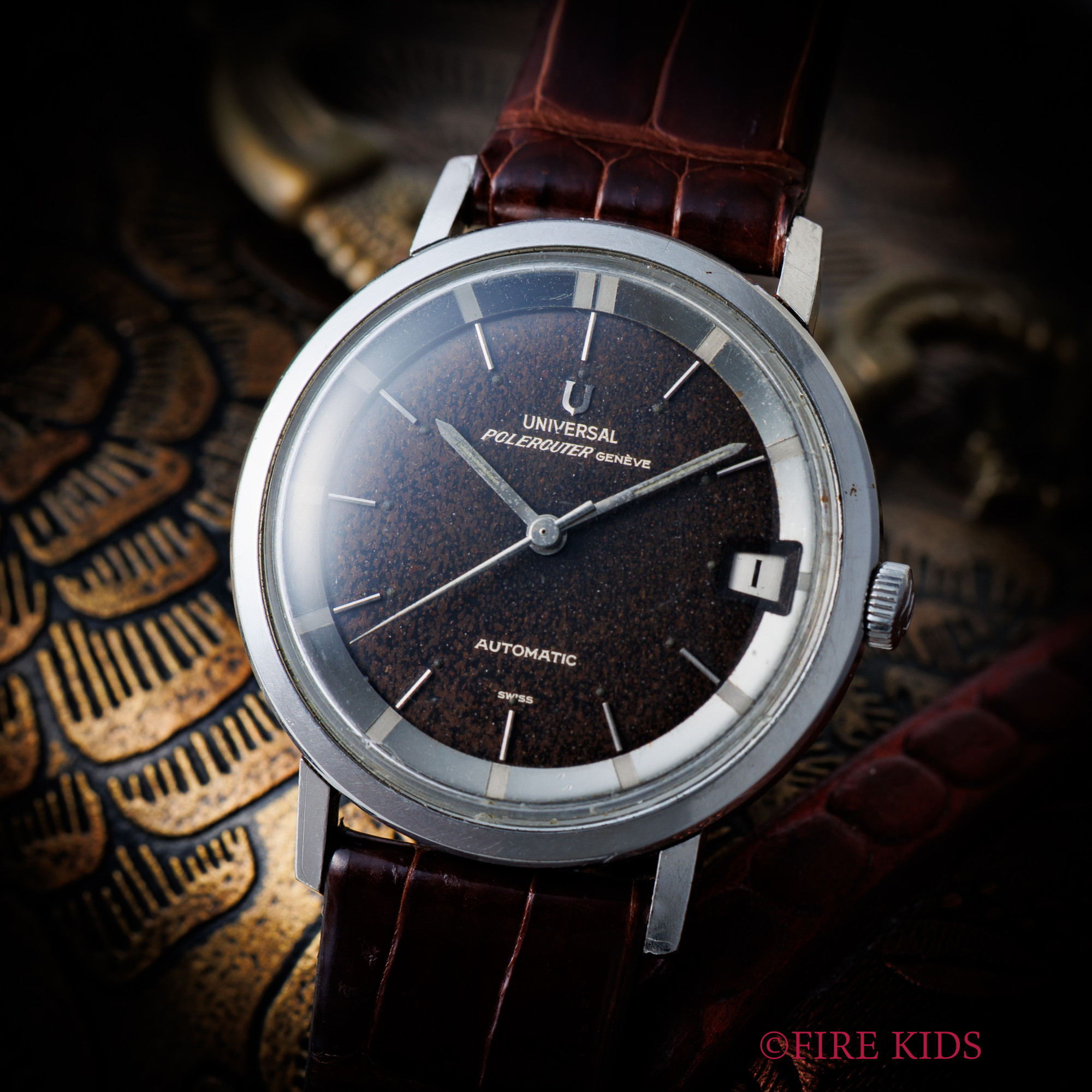 ユニバーサルジュネーブ ポールルーター ブラウンチェンジダイヤル 1962年製 マイクロローター 自動巻き