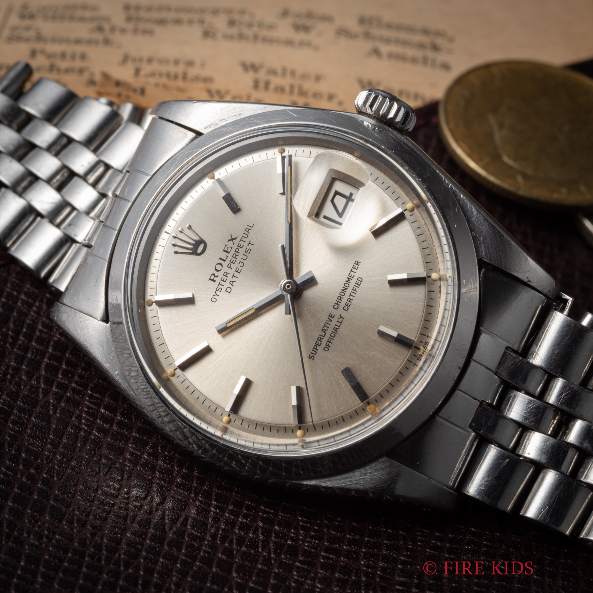 ロレックス デイトジャスト 1968年製 Ref.1600 自動巻クロノメーター シルバーダイヤル スムースベゼル 純正ジュビリーブレス