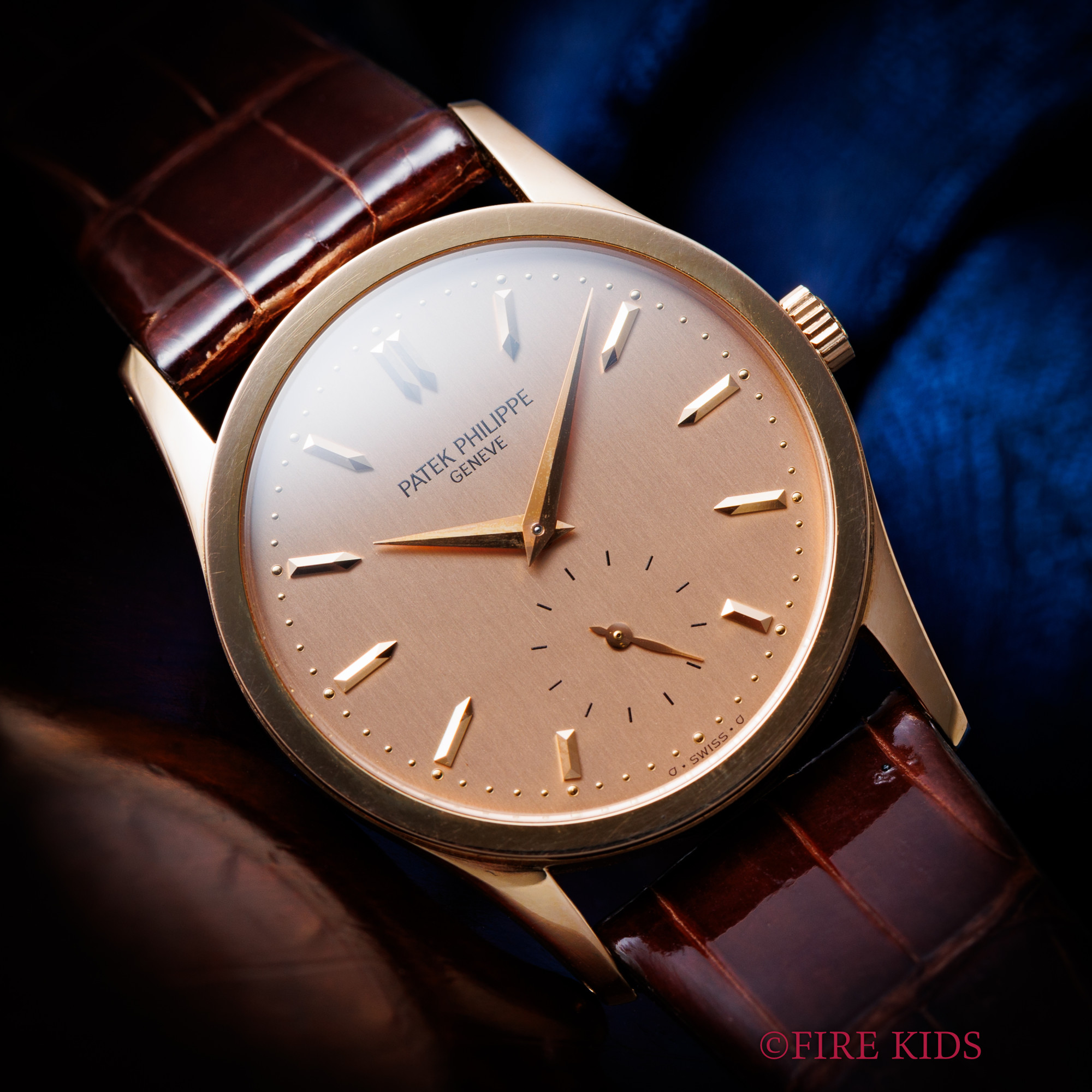 パテック・フィリップ カラトラバ 18金無垢ピンクゴールド Ref.3796R-001 1990年代製 箱、純正18金無垢ローズゴールド尾錠付き Cal.215 手巻き