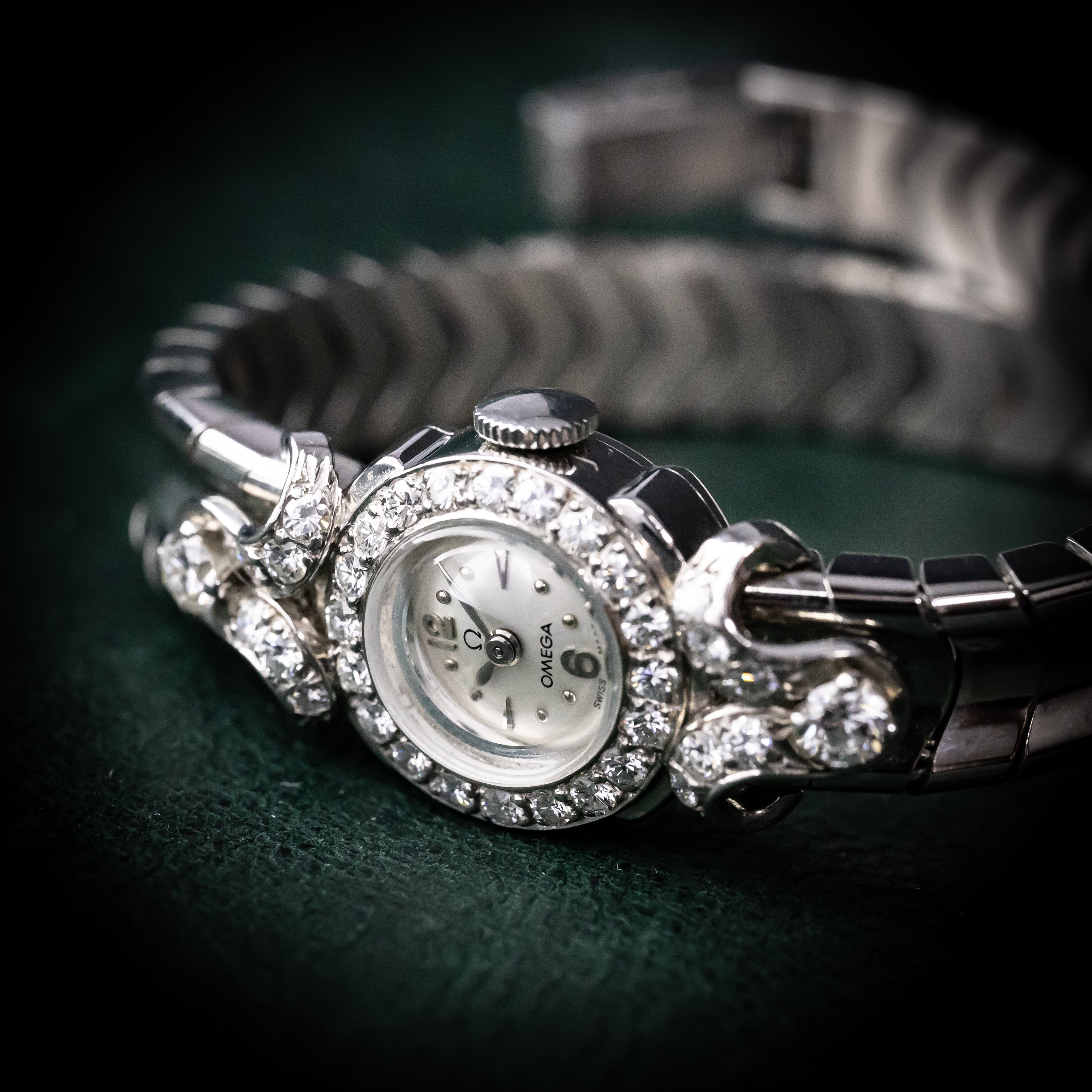 オメガ レディース ドレスウォッチ ダイヤ プラチナケース WGブレス 1952年製