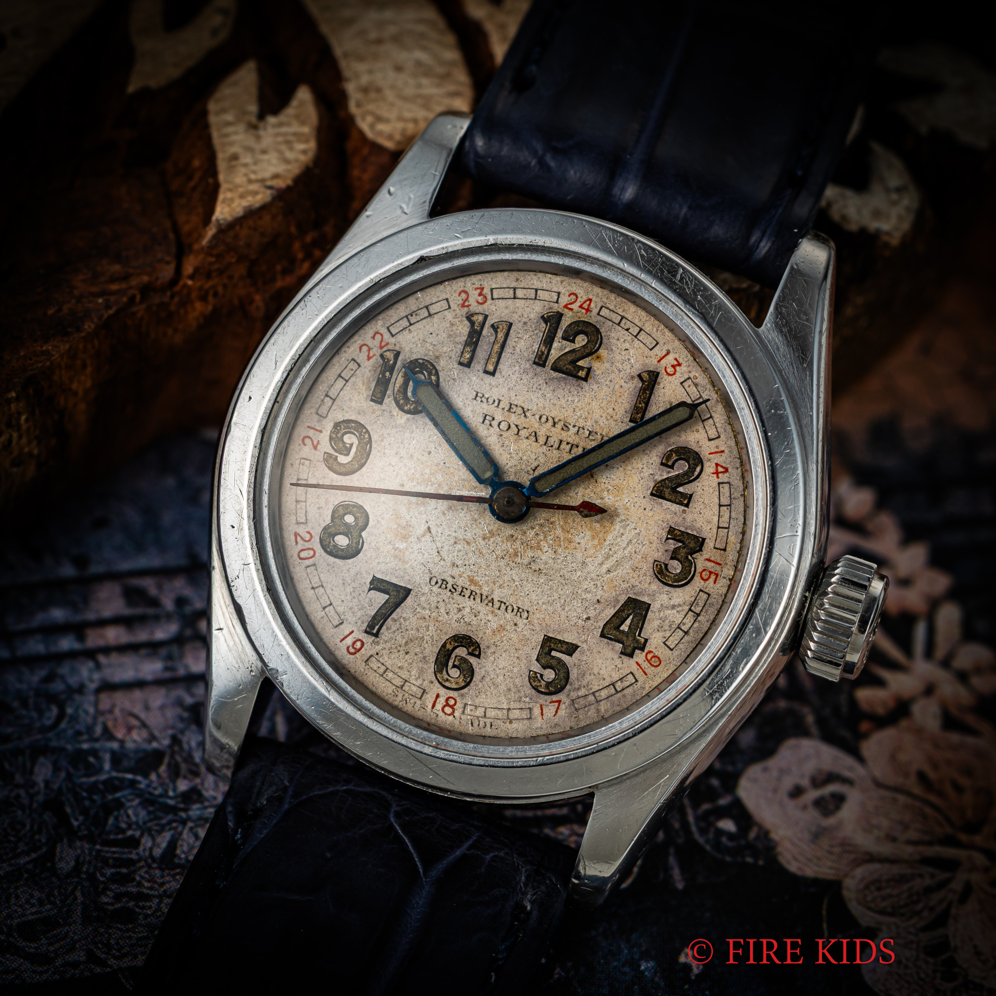 ロレックス オイスター ローヤライト 1940年代製 Ref.2280 アラビアダイヤル 赤秒針 手巻き