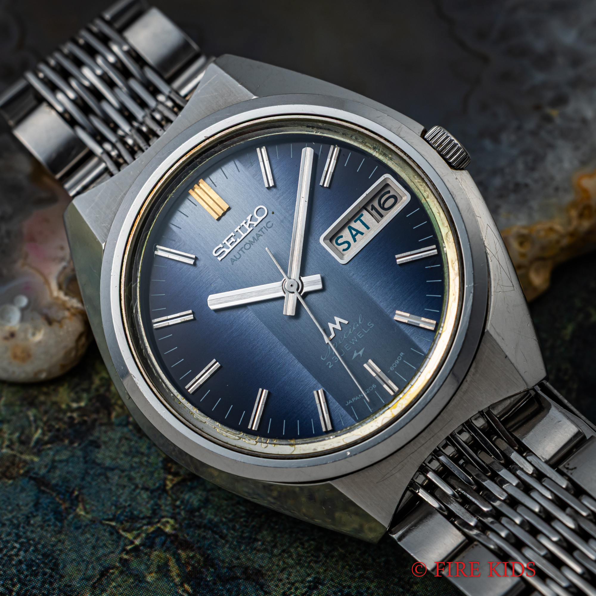 セイコー　ロードマチックスペシャル　1973年製　自動巻き　ブルーグラデーションダイヤル　Ref.5206-6110