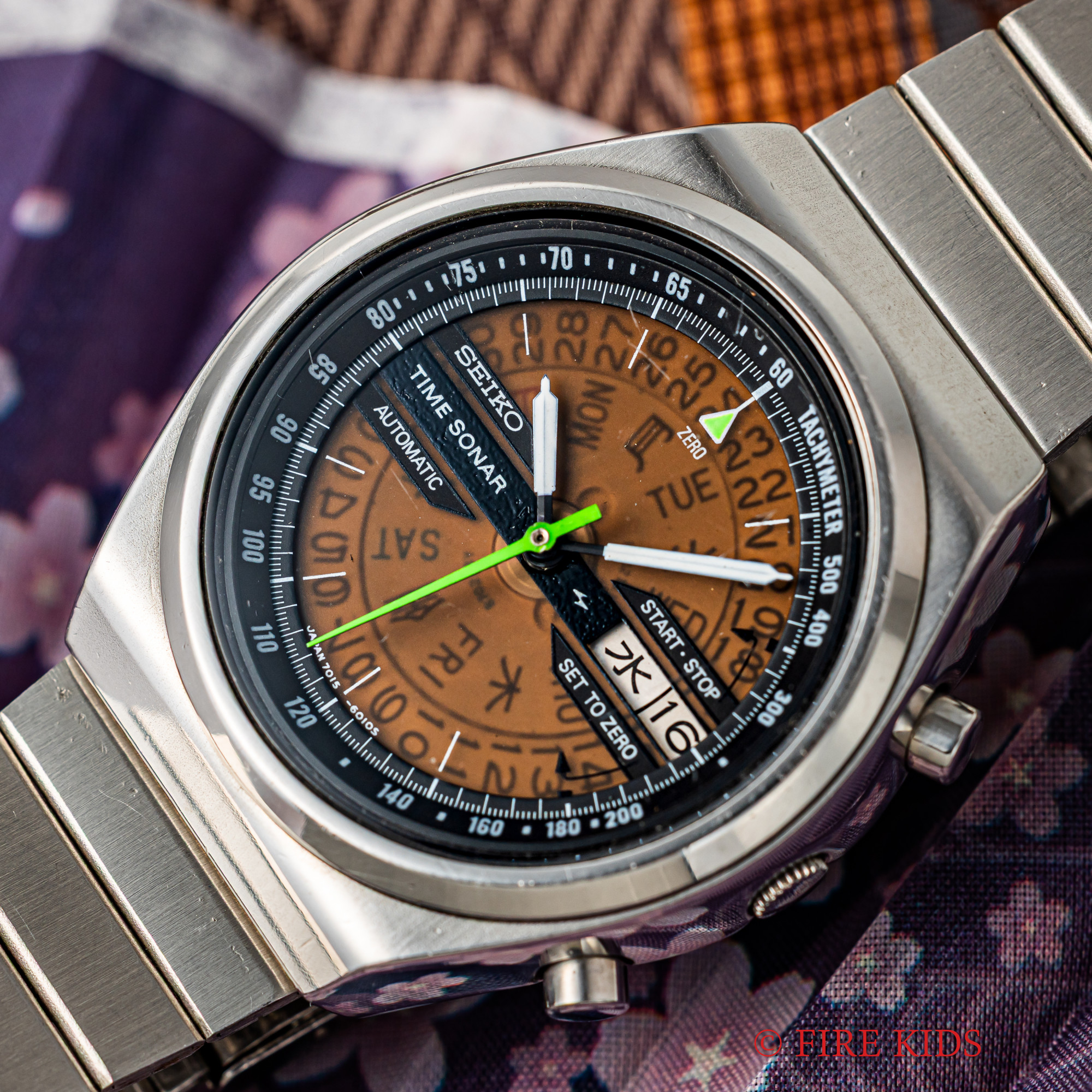 セイコー タイムソナー 1970年代製 Ref.7015-6010 両面スケルトン 自動巻クロノグラフ