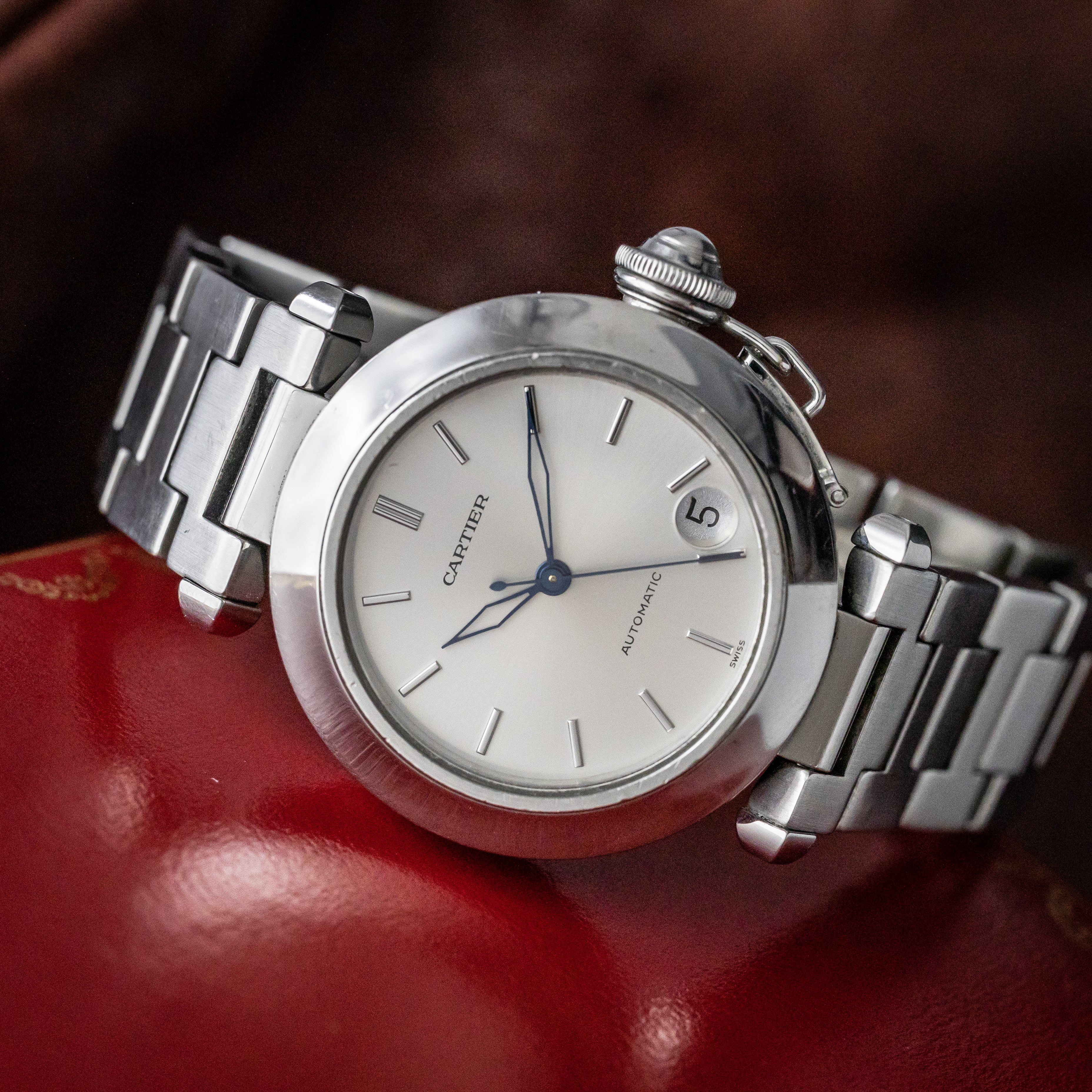 カルティエ パシャC ホワイトダイヤル 箱ギャラ付き 2000年代製