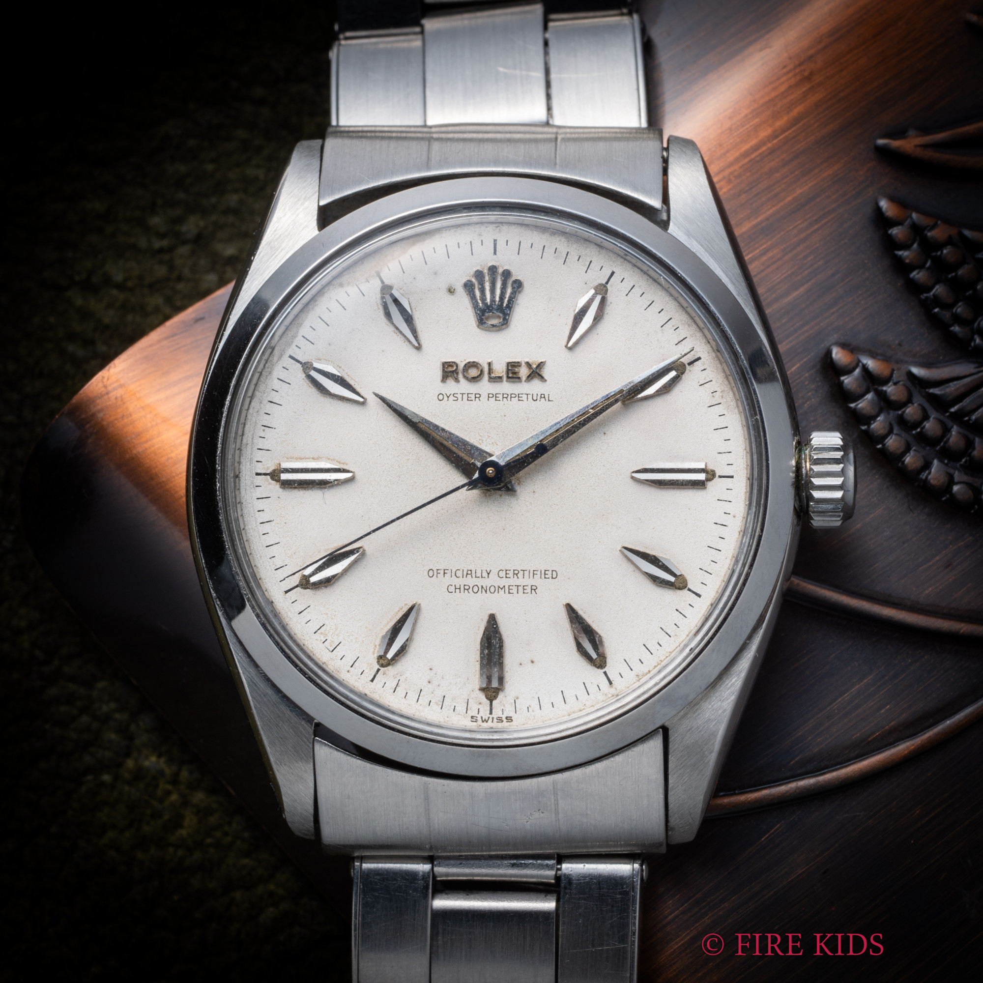 ロレックス オイスターパーペチュアル 1956年製 Ref.6564 自動巻 Cal.1030 純正リベットブレス