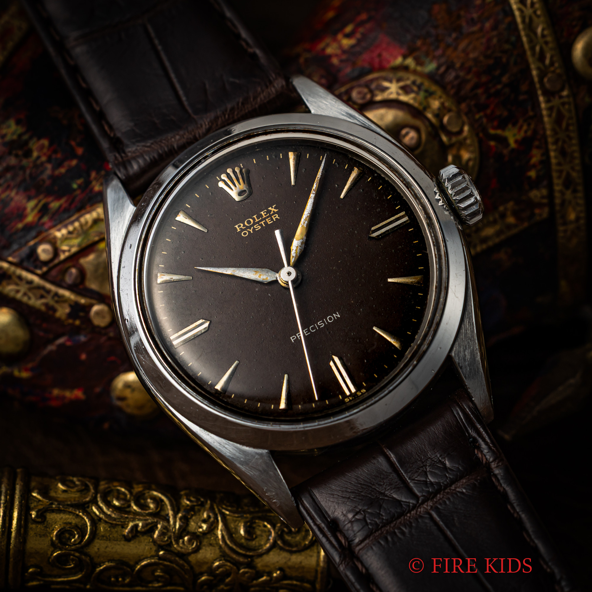 ロレックス オイスター 1956年製 ミラーダイヤル ブラウンチェンジ Ref.6480 手巻 アルファハンド 王冠尾錠