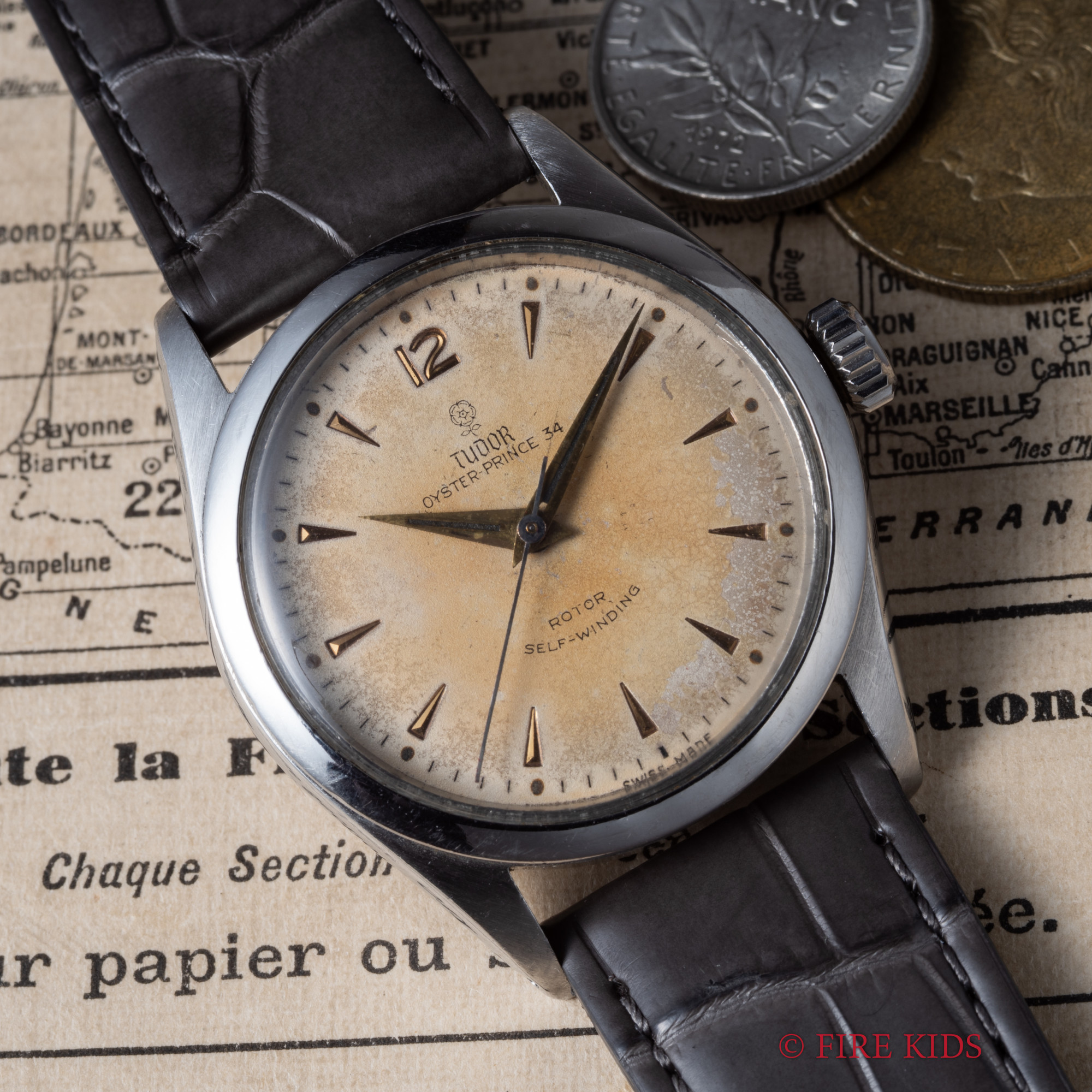 チューダー 小薔薇オイスタープリンス34 1956年製 Ref.7909 自動巻 Cal.390 彫文字盤