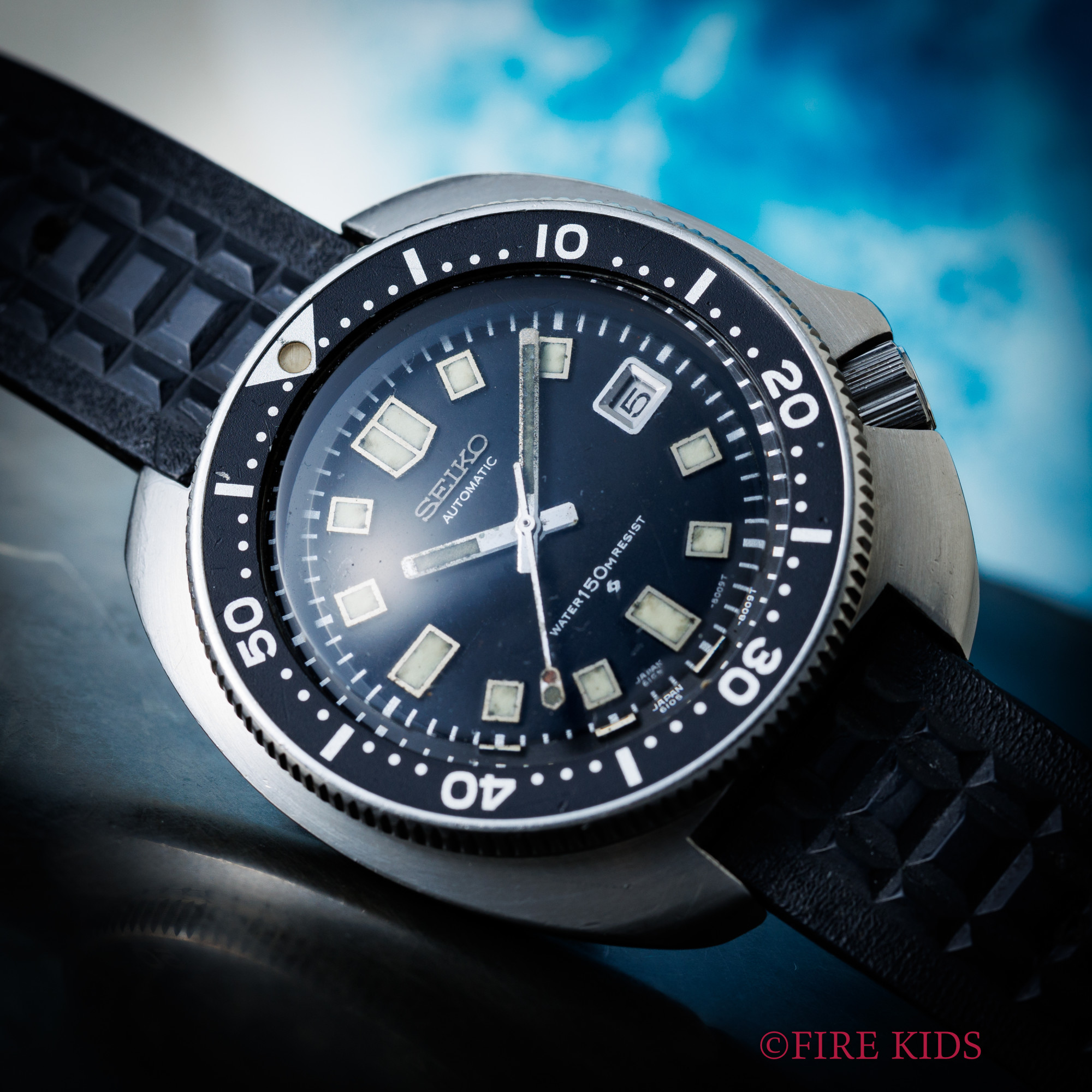 セイコー 150mダイバーセカンドモデル後期初期型 1971年製 植村ダイバー Ref.6105－8110 自動巻 オリジナルウレタンベルト付き