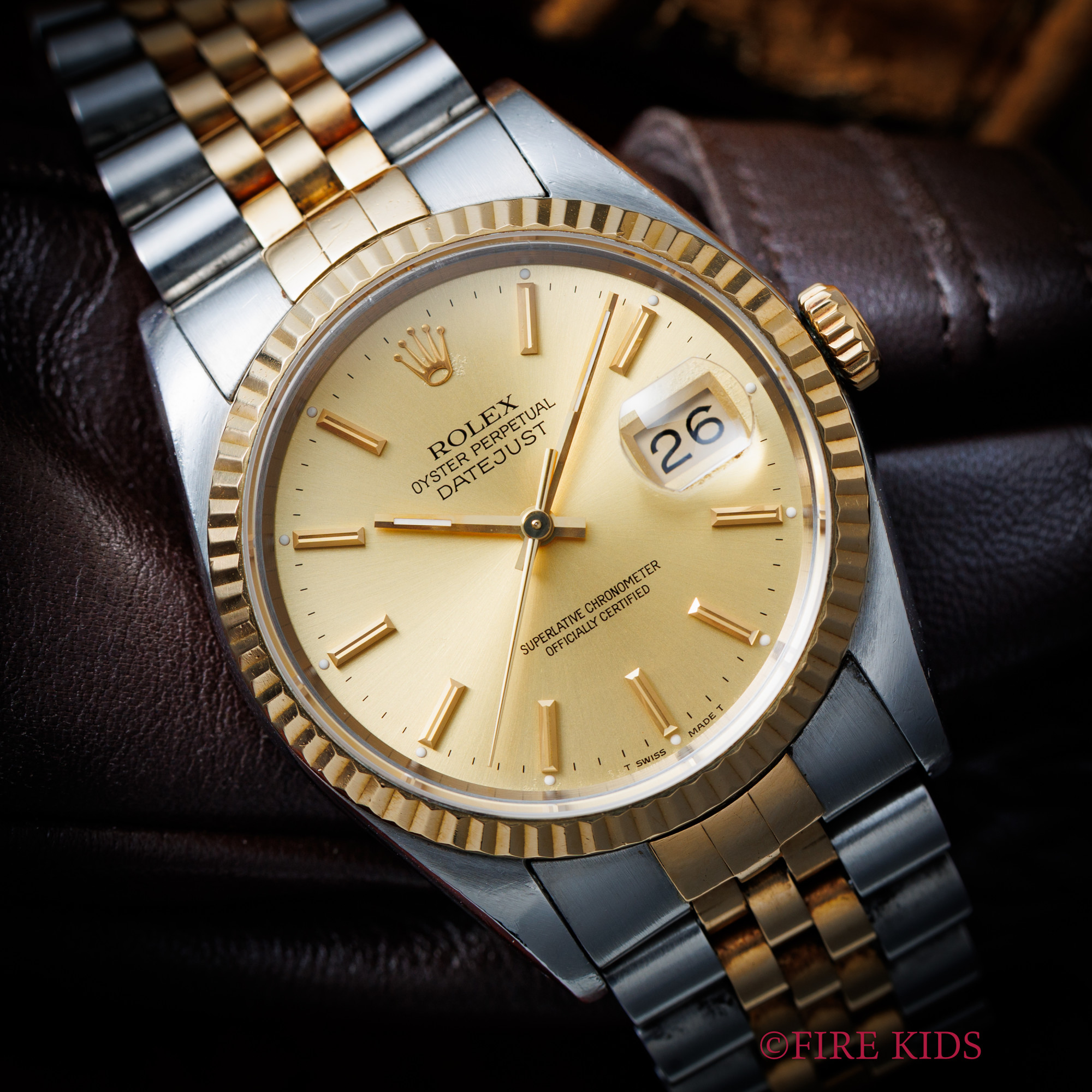 ロレックス デイトジャストコンビ Ref.16233 純正ジュビリーブレス 1993年製 シャンパンダイヤル 箱付き