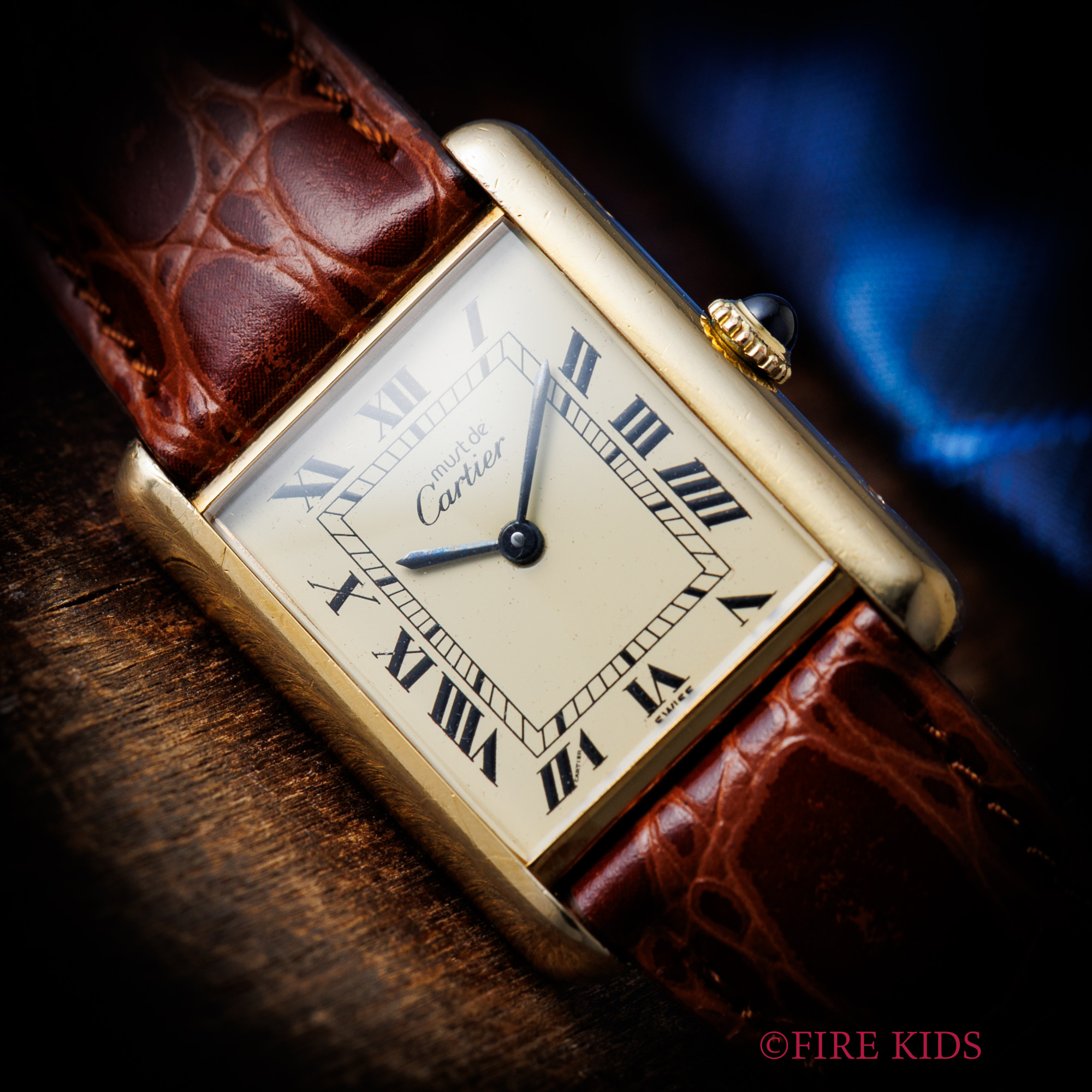 カルティエ マストタンク LMサイズ 1980年代製 手巻 アイボリーローマンダイヤル タグ付き