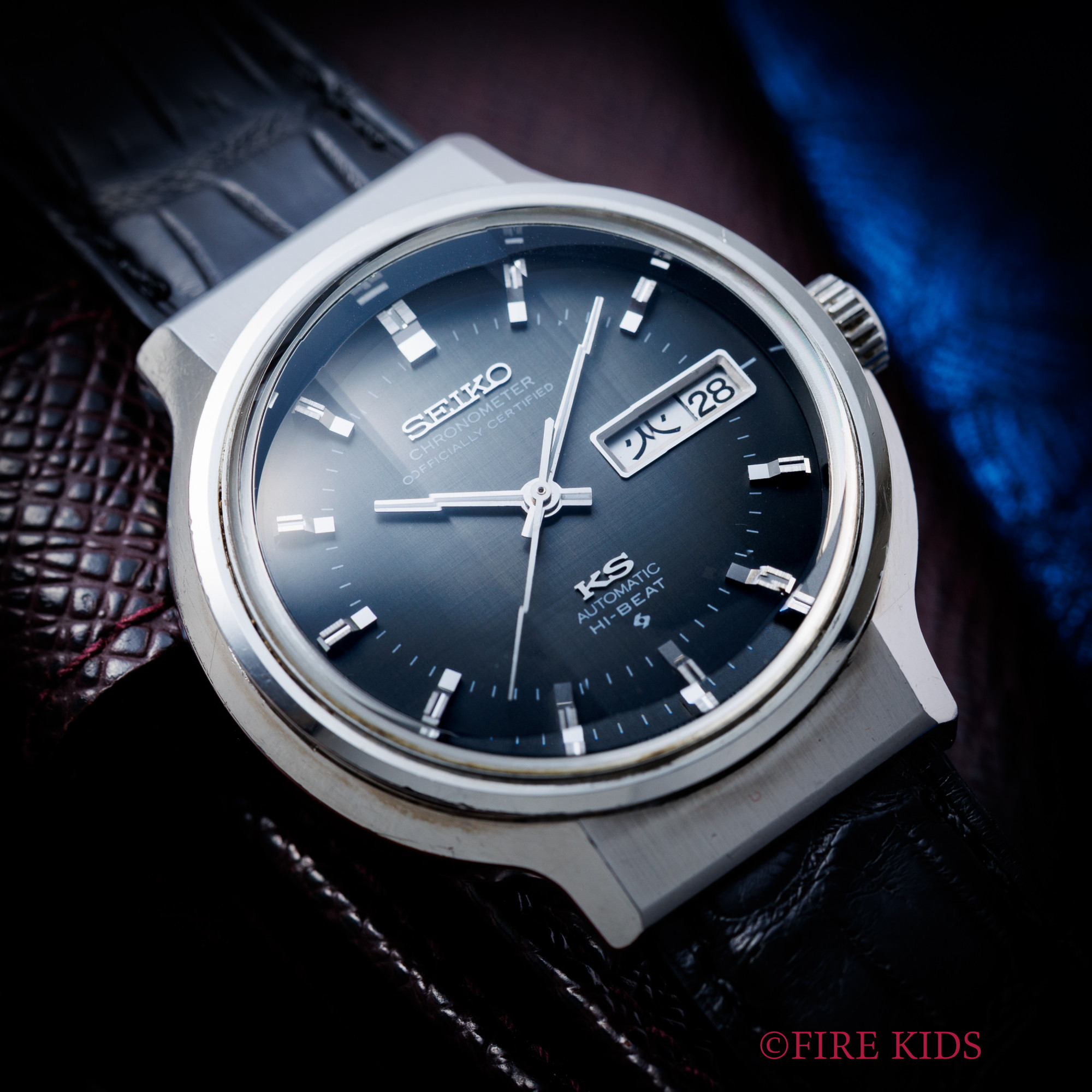 キングセイコー クロノメーター 1972年製 グレーダイヤル カットガラス ハイビート自動巻クロノメーター デイデイト